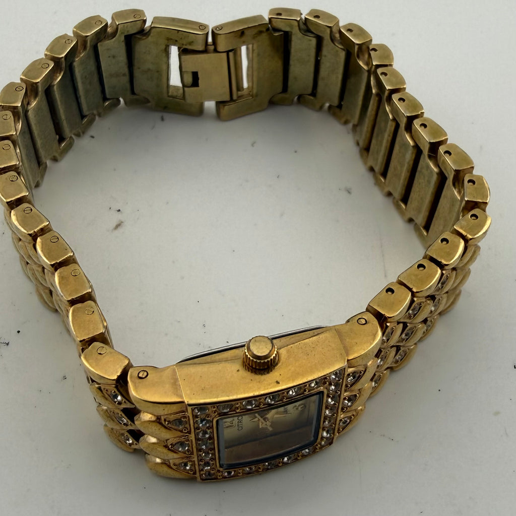 Citron L123L Ladies Gold Tone Quartz Watch Crystal Set Fully Tested and Working- £12.000