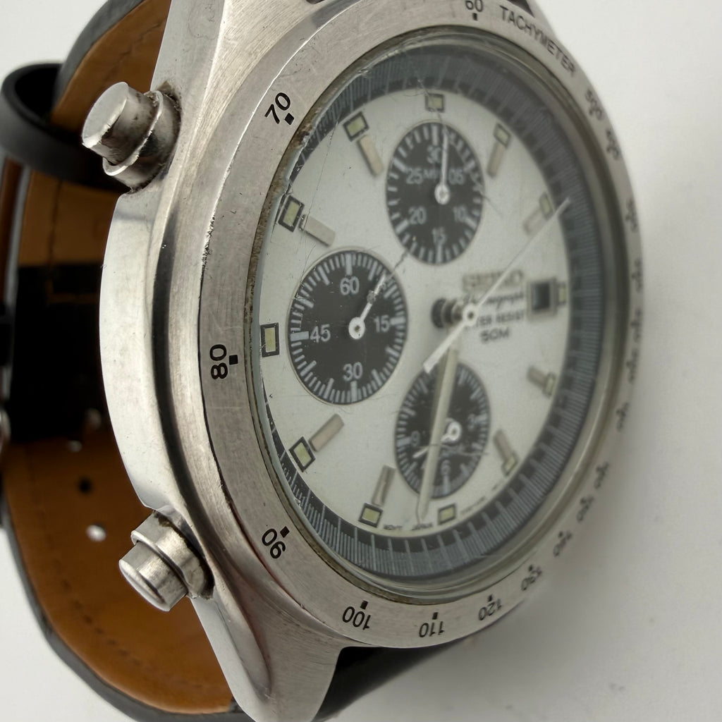 Seiko 7T32-7E80 Panda Dial Alarm Chronograph Vintage 1998 43mm Boxed(Fully Tested and Working)- £130.00