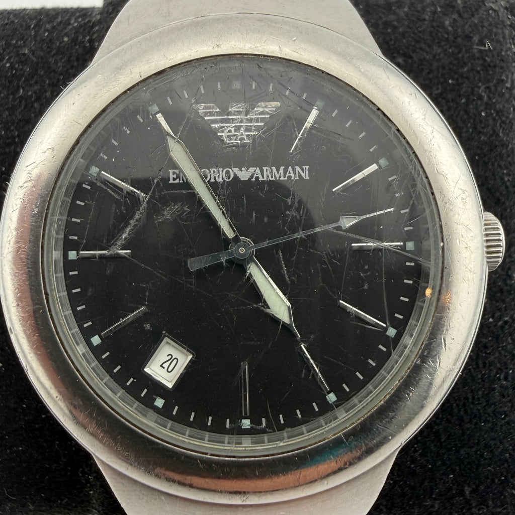 Emporio Armani AR-0802 Stainless Steel Black Dial Watch Trade Bargain (Fully Tested and working)- £10.00