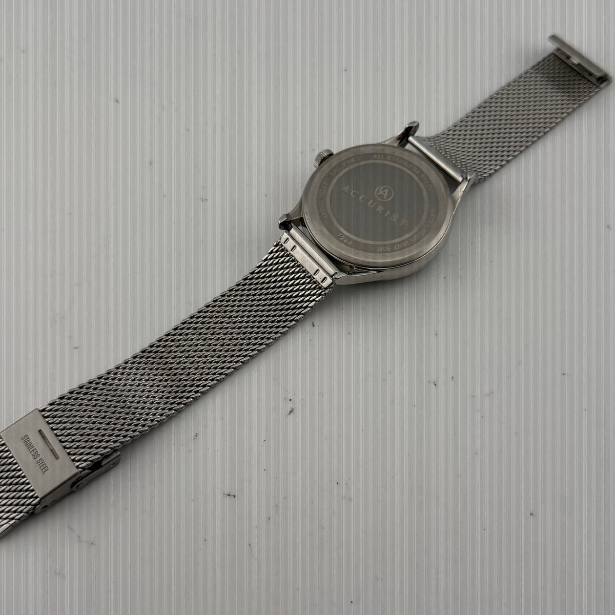 Accurist 7284 Mens Multifunction Silver Dial Mesh Bracelet Watch Fully Tested and Working- £40.00