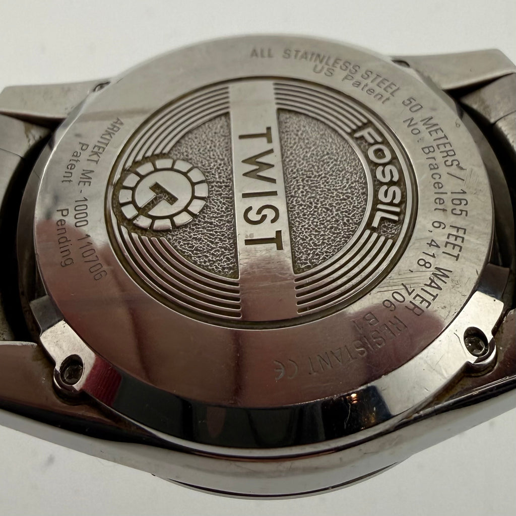 Fossil Twist Hybrid Automatic Quartz Stainless Steel Skeleton Watch – Presentation Tin- £80.00