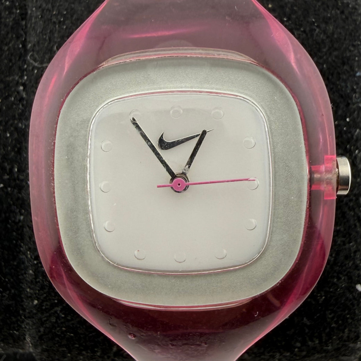 Nike Ladies Pink Transparent Cuff Bangle Quartz Watch Fully Tested and Working- £15.00