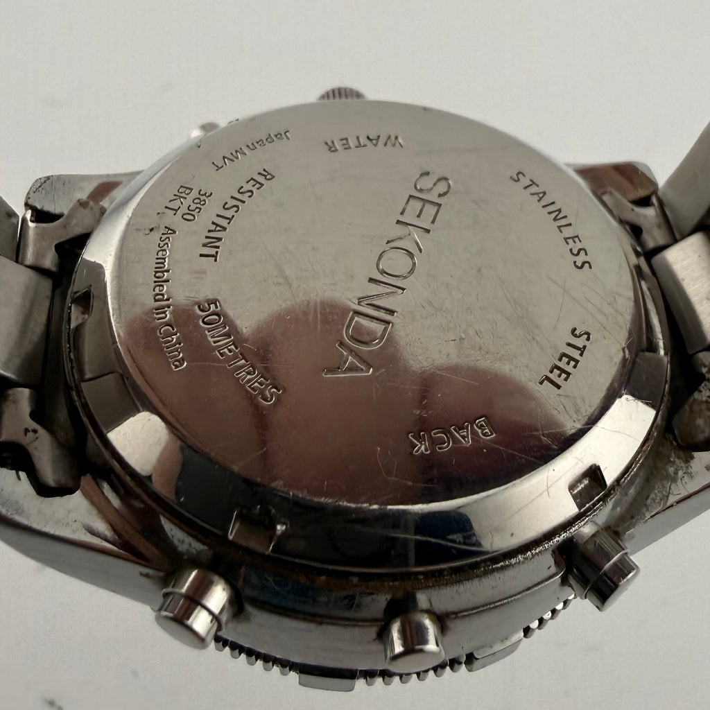 SEKONDA 3850 BKT World Timer Ana-Digi Chronograph Watch 46mm (Fully Tested and working)- £110.00