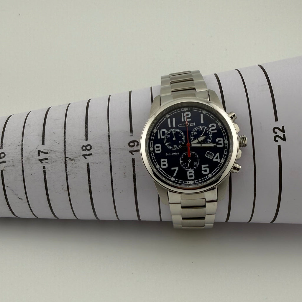 Citizen Eco-Drive H500 Chronograph Blue Dial Stainless Steel 44mm Boxed (Fully Tested and working)- £130.00