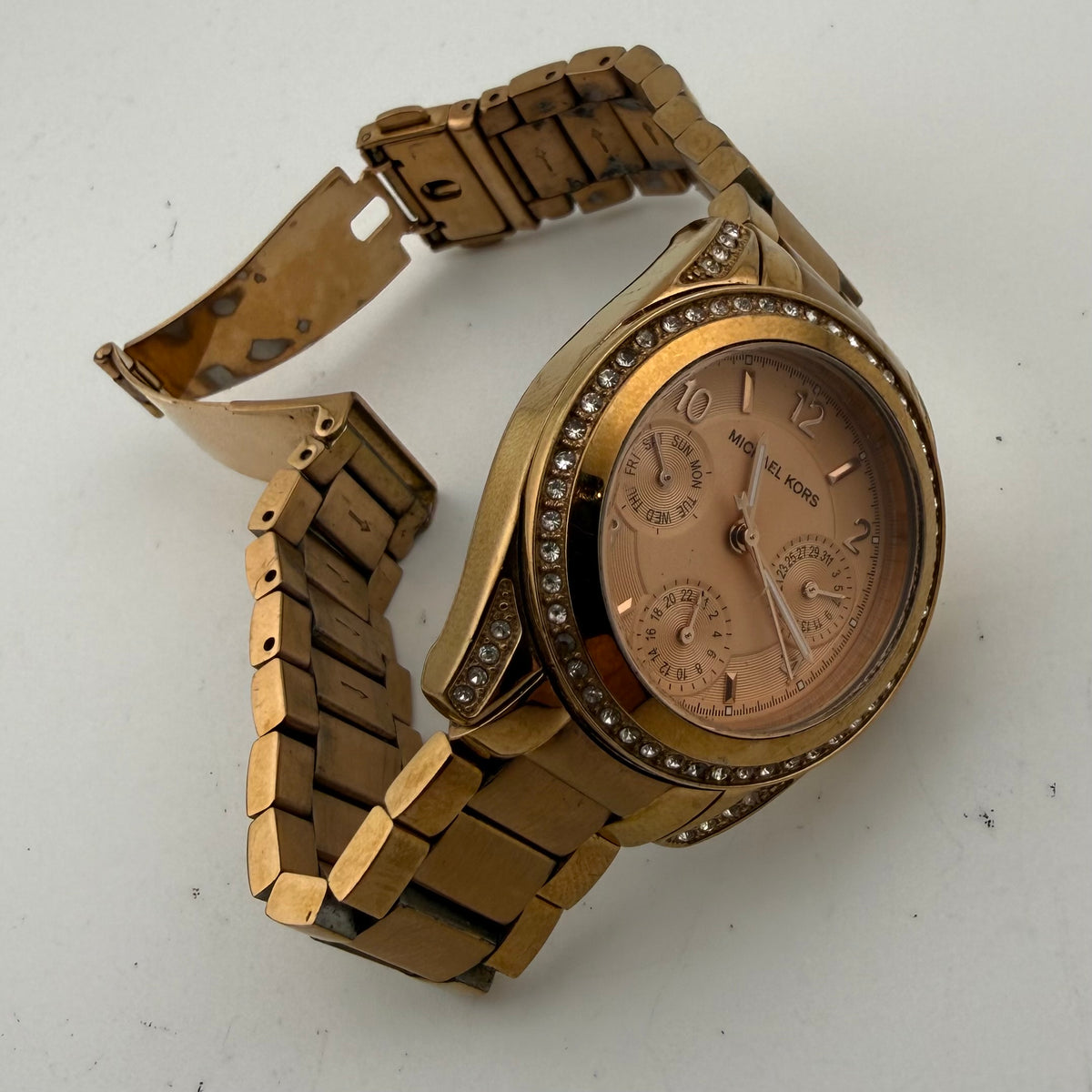 Michael Kors Blair MK5613 Ladies Rose Gold Crystal Set Multifunction Watch 35mm- £30.00
