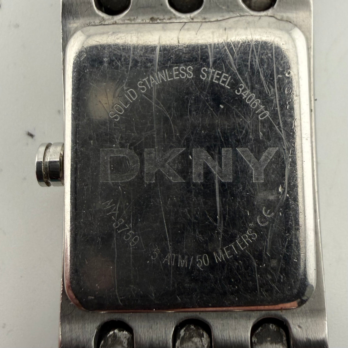 DKNY NY8191 Ladies Silver Stainless Steel Rectangular Quartz Fully Tested and Working- £25.00