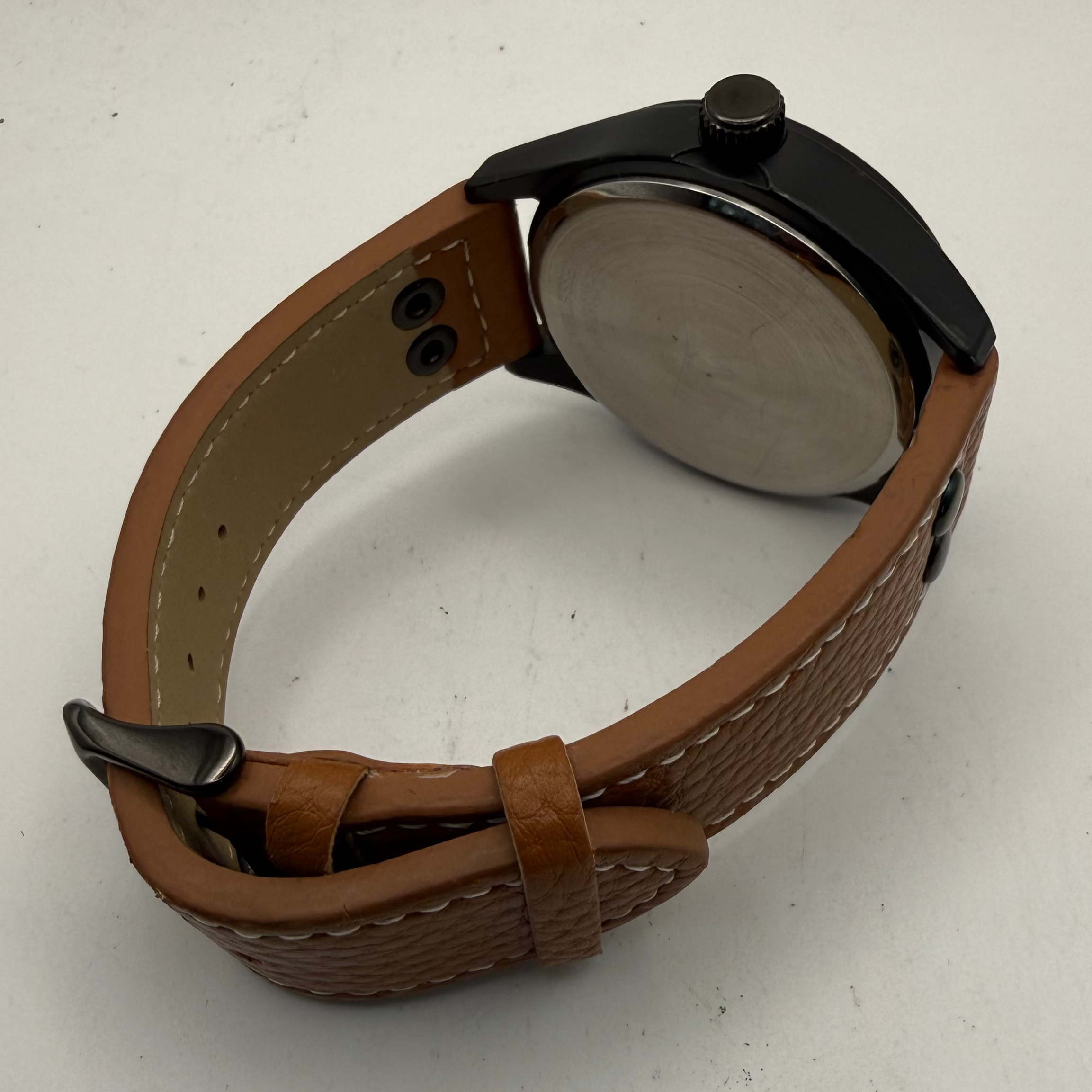 Limit 1912 Aviation Style Pilot Watch 46mm Black Case Brown Leather Strap (Fully Tested and Working)- £28.00