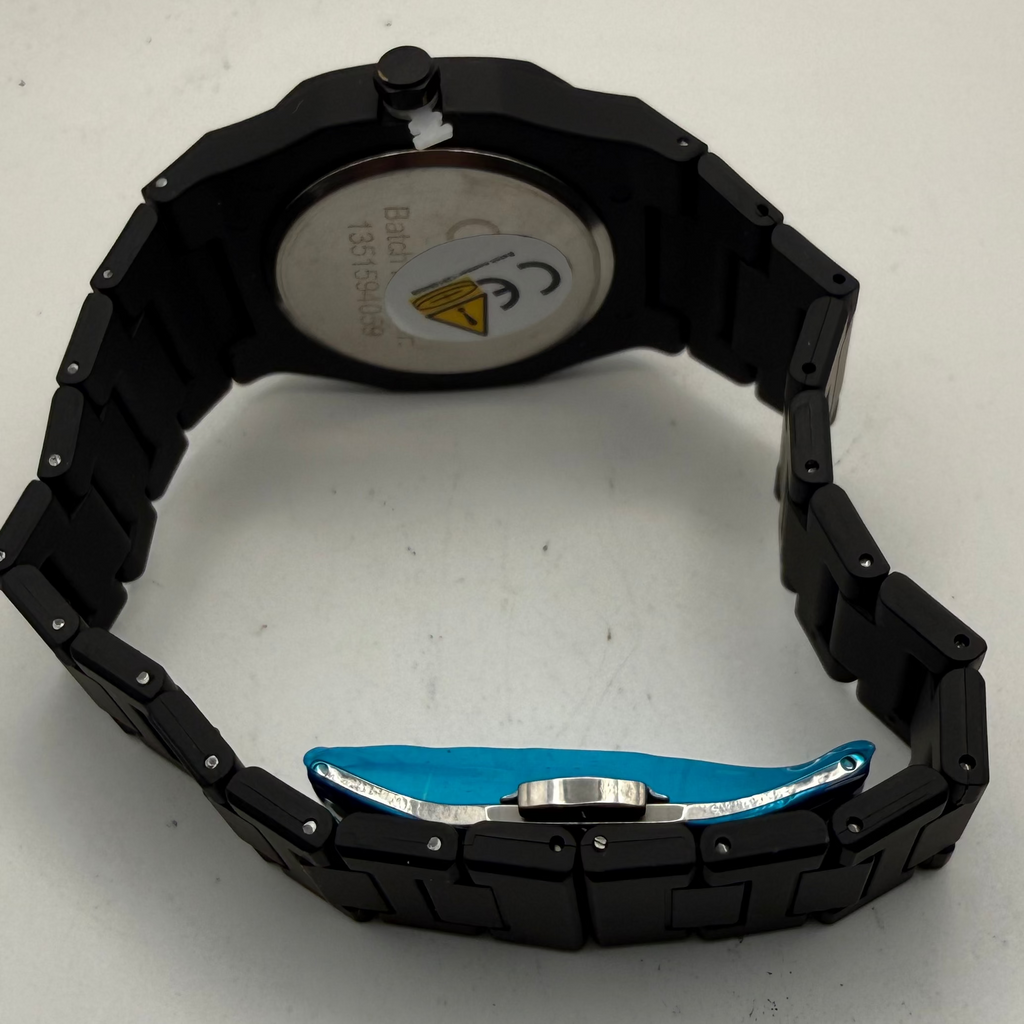 Black Stealth Integrated Bracelet Watch 43.5mm New Old Stock Unworn- £10.00