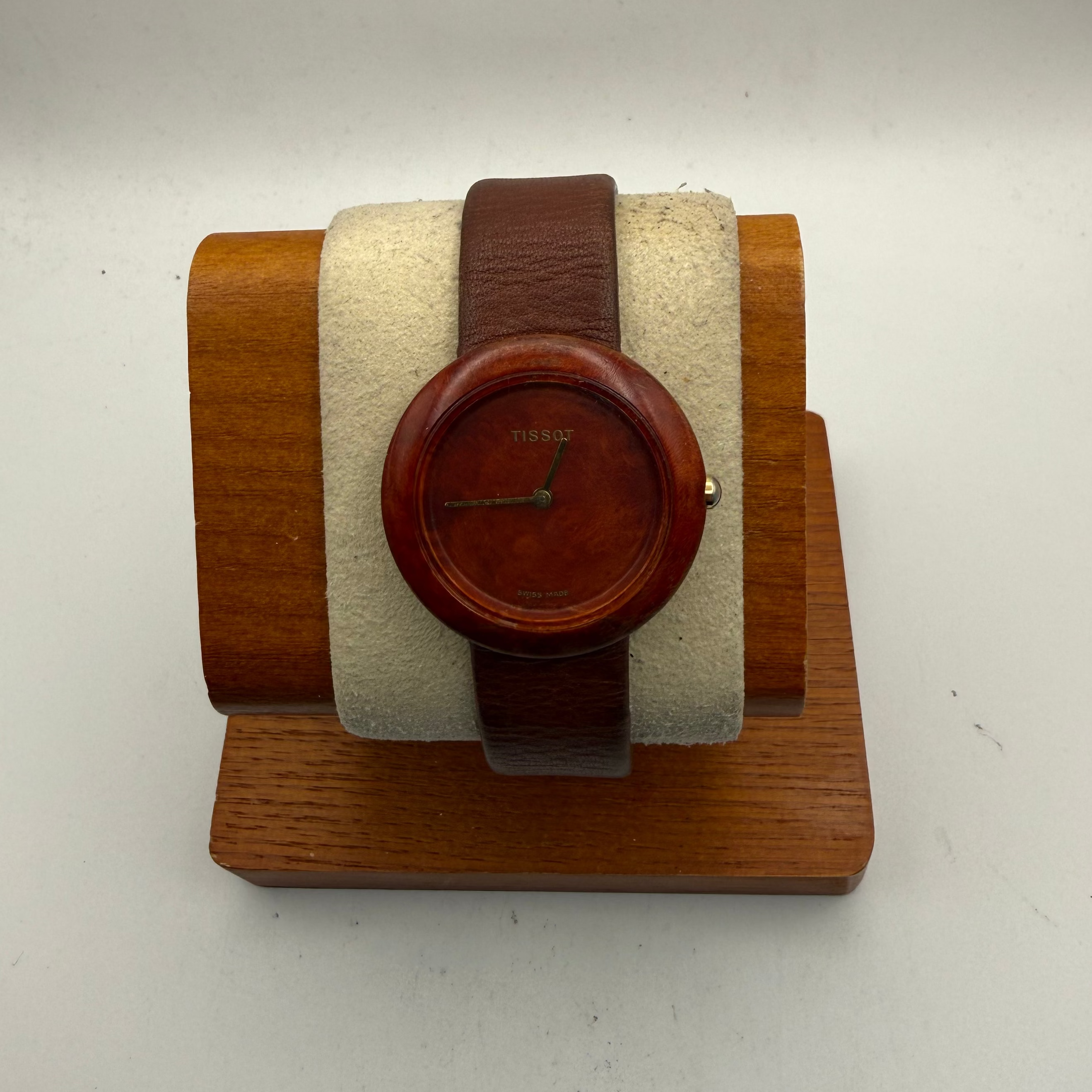 Tissot Woodwatch W150 Swiss Quartz Wooden Case Vintage 33mm Leather Strap (Fully Tested and Working)- £95.00