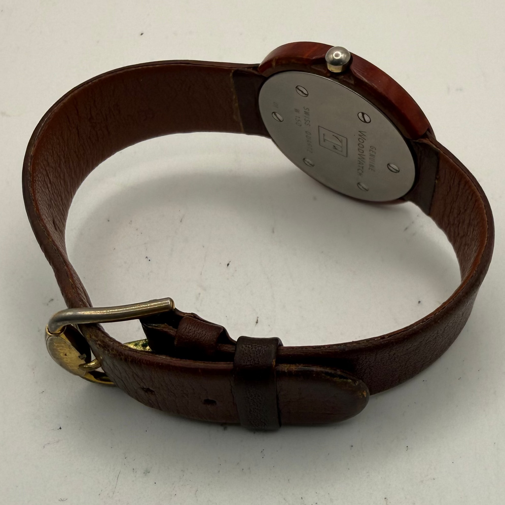 Tissot Woodwatch W150 Swiss Quartz Wooden Case Vintage 33mm Leather Strap (Fully Tested and Working)- £95.00