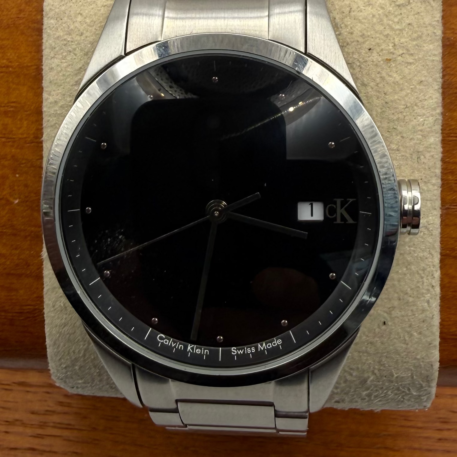 Calvin Klein K2G221 Swiss Made Men's Watch Black Dial Stainless Steel Boxed- £45.00