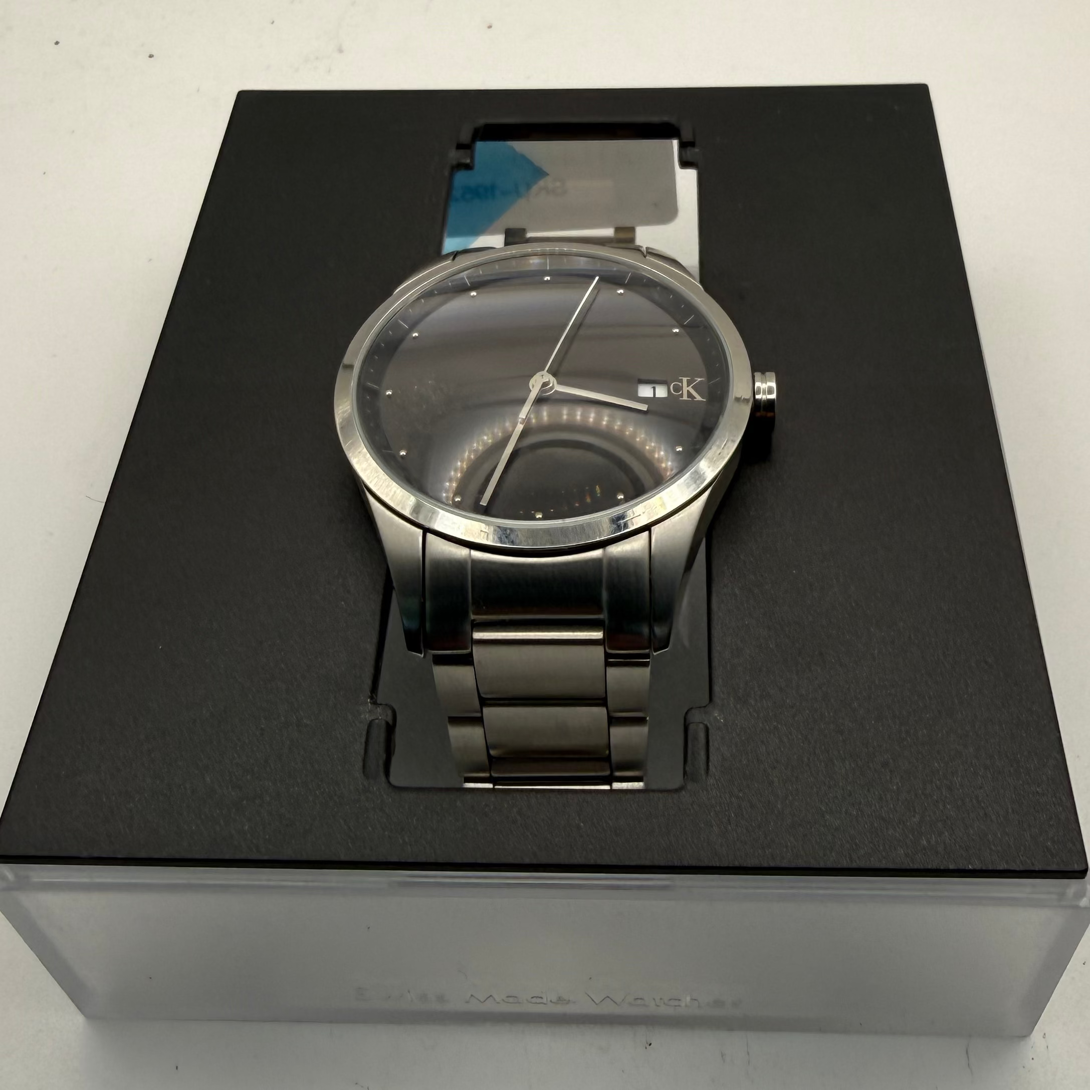 Calvin Klein K2G221 Swiss Made Men's Watch Black Dial Stainless Steel Boxed- £45.00
