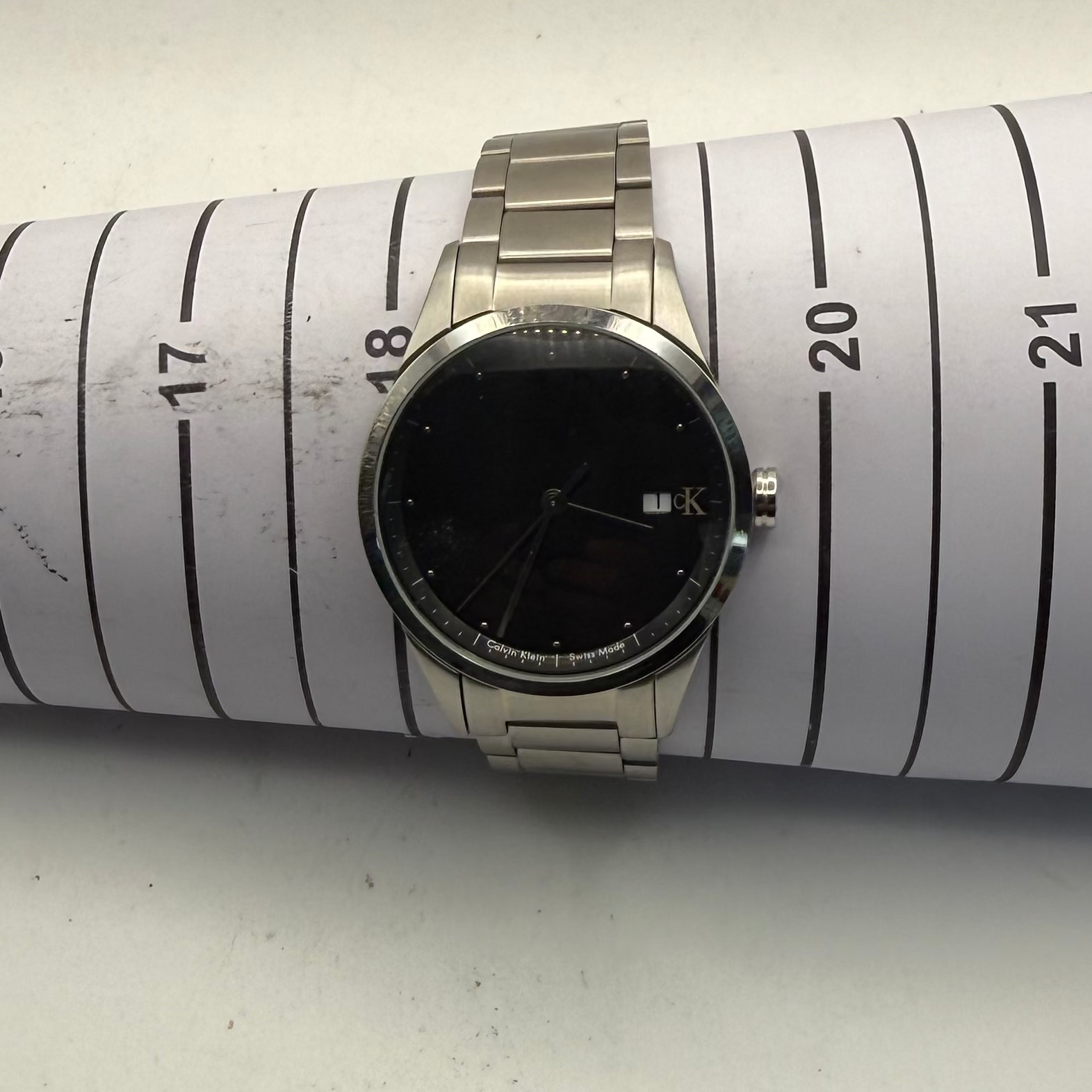 Calvin Klein K2G221 Swiss Made Men's Watch Black Dial Stainless Steel Boxed- £45.00