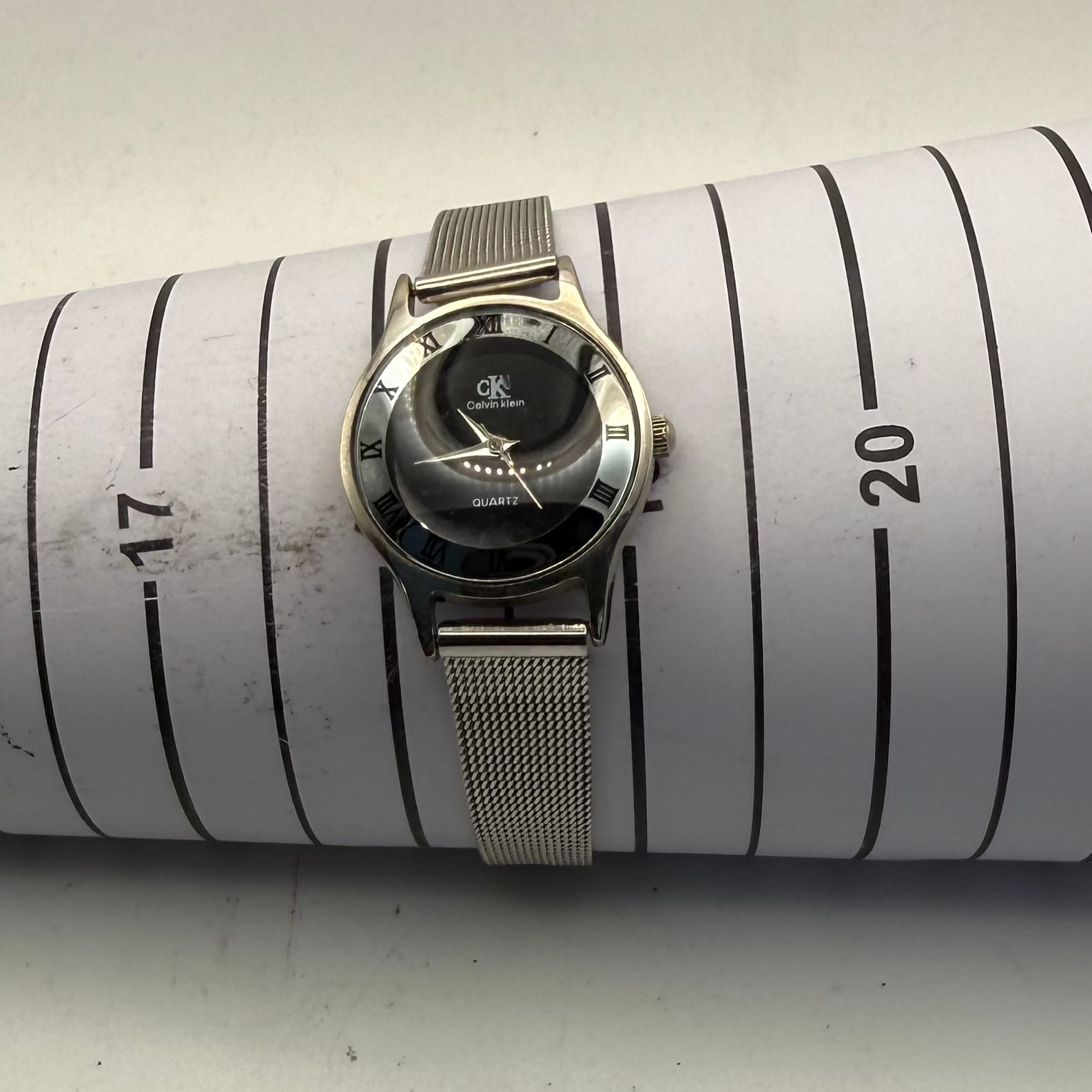 Calvin Klein CK Ladies Black Dial Mesh Bracelet Watch 27mm Quartz (- £25.00