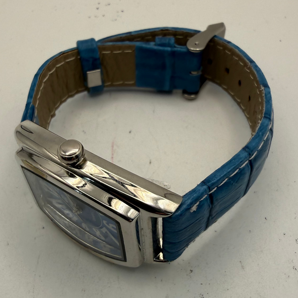 King Quartz Blue Dial Tonneau Ladies Watch 31mm Quartz New Old Stock (Fully Tested and Working)- £25.00