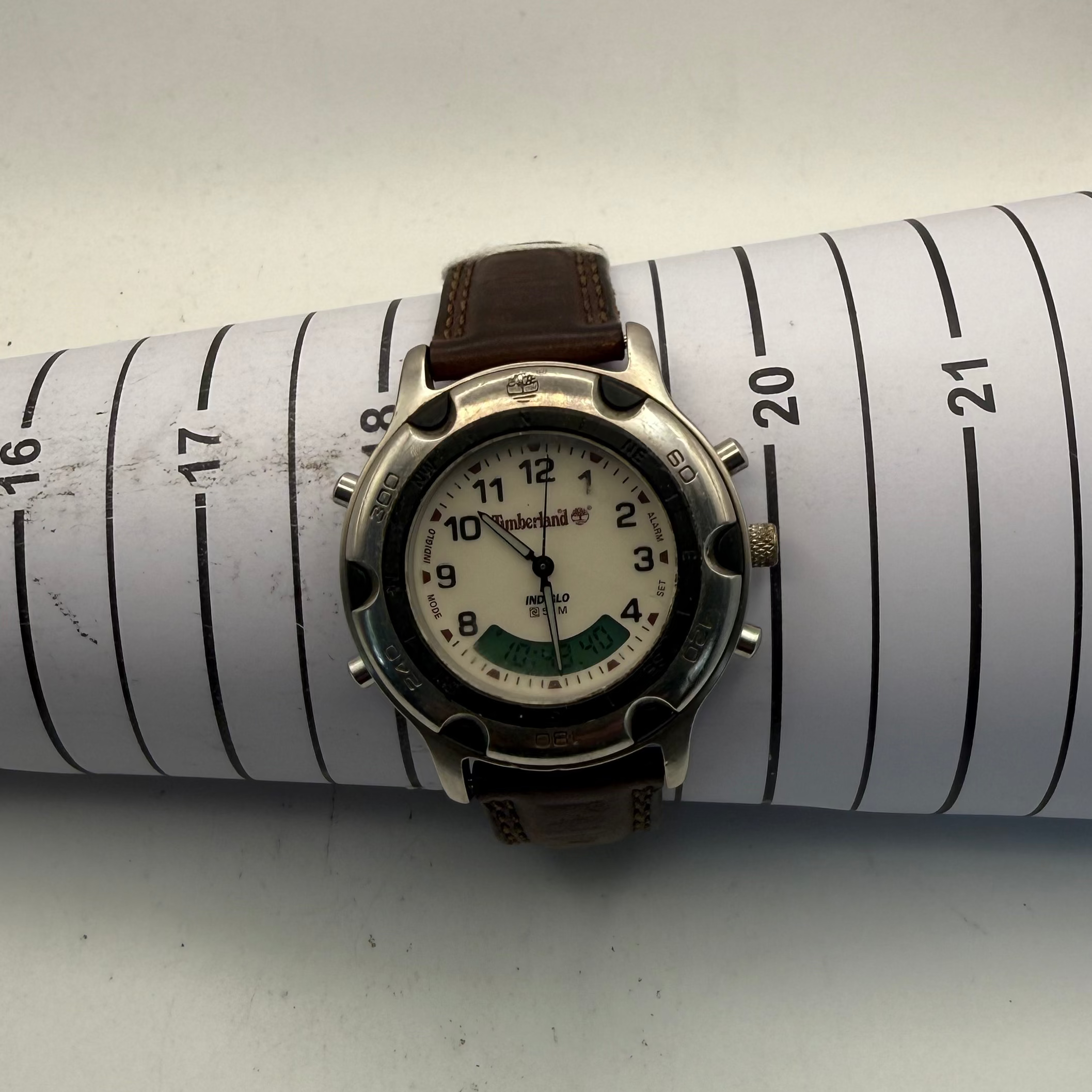Timberland Indiglo 50M Alarm Watch – Brown Leather Strap- £29.95