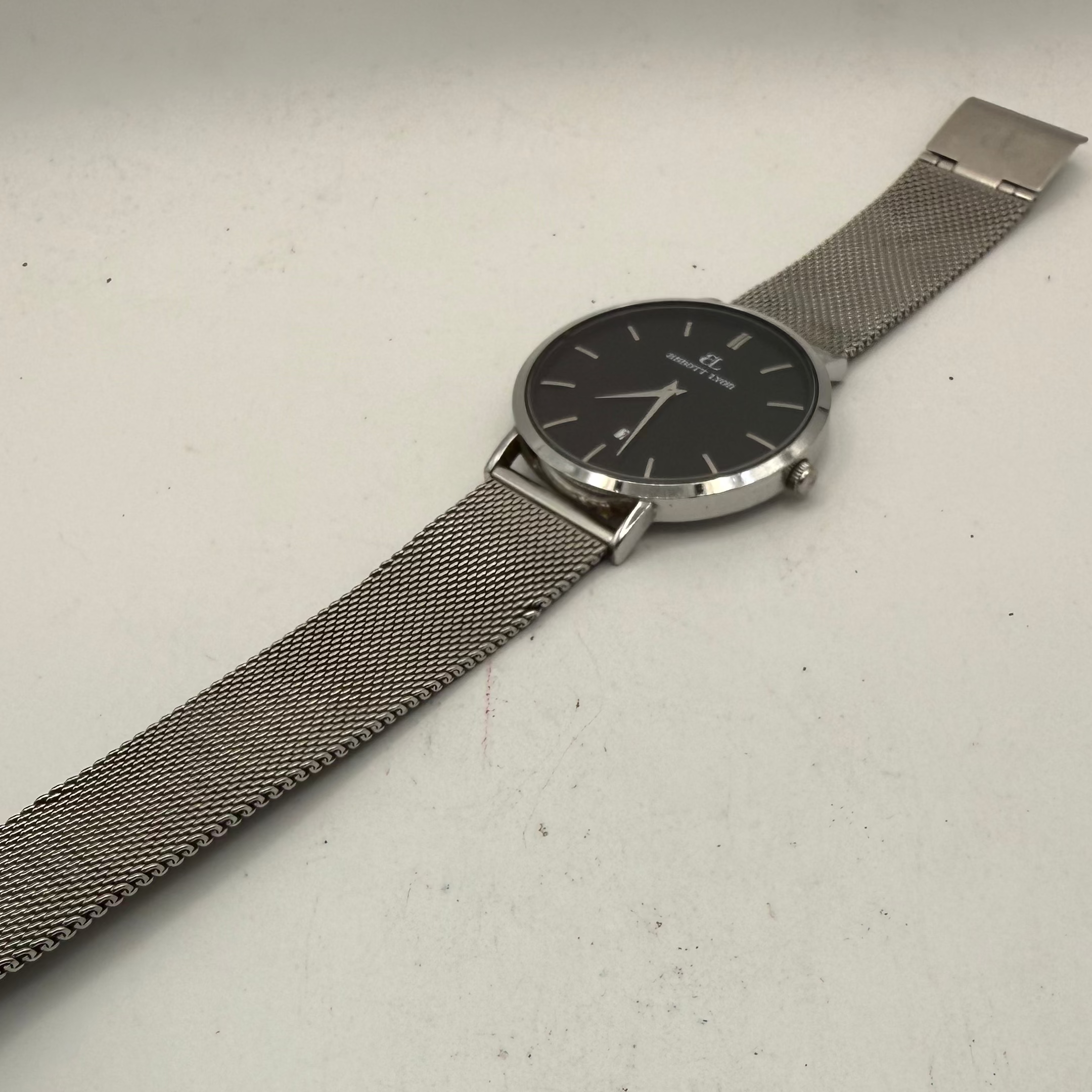 Abbott Lyon Black Dial Mesh Bracelet 43mm Quartz Watch Date Display (Fully Tested and Working)- £35.00