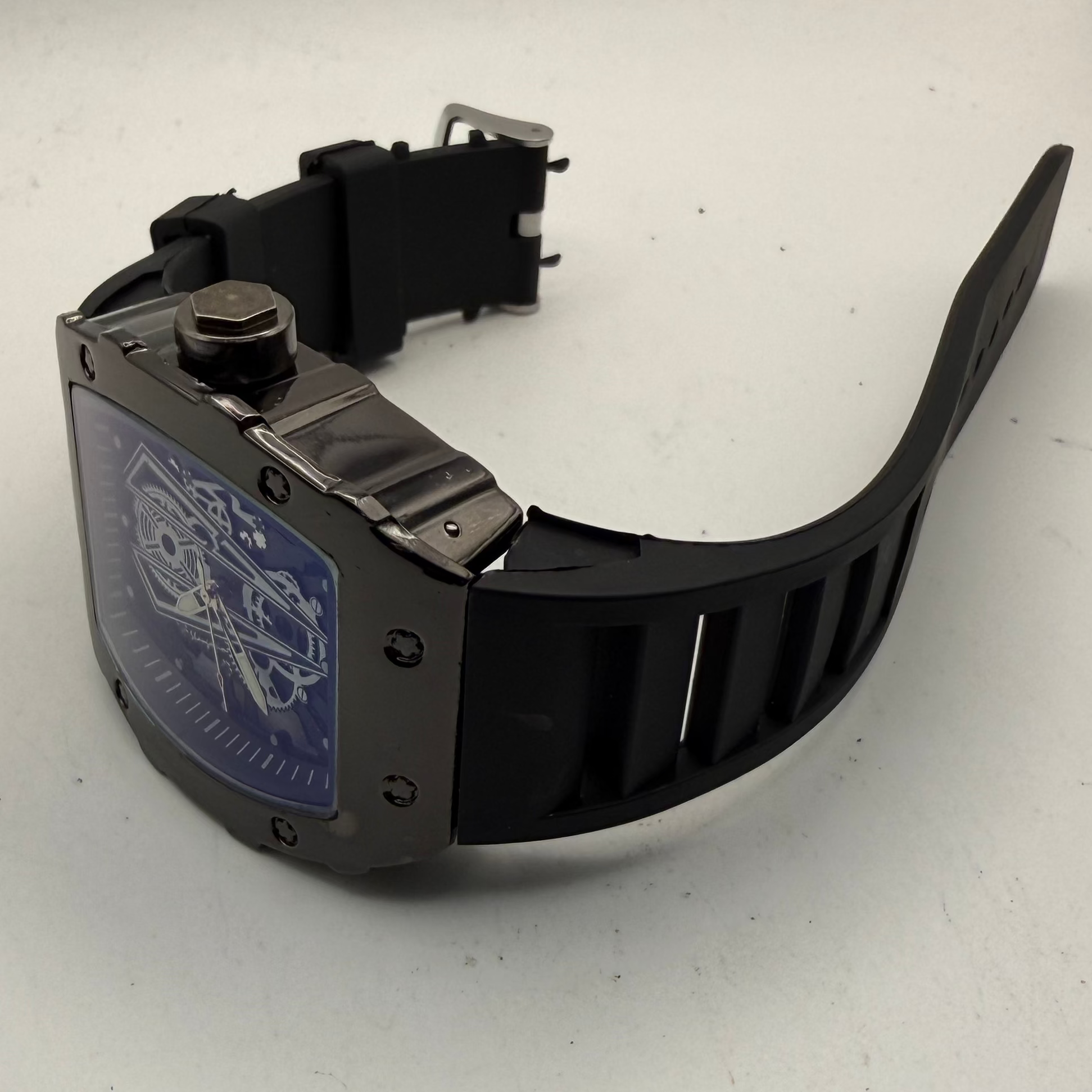 Black Skeleton Style Tonneau Watch – New In Box- £24.99
