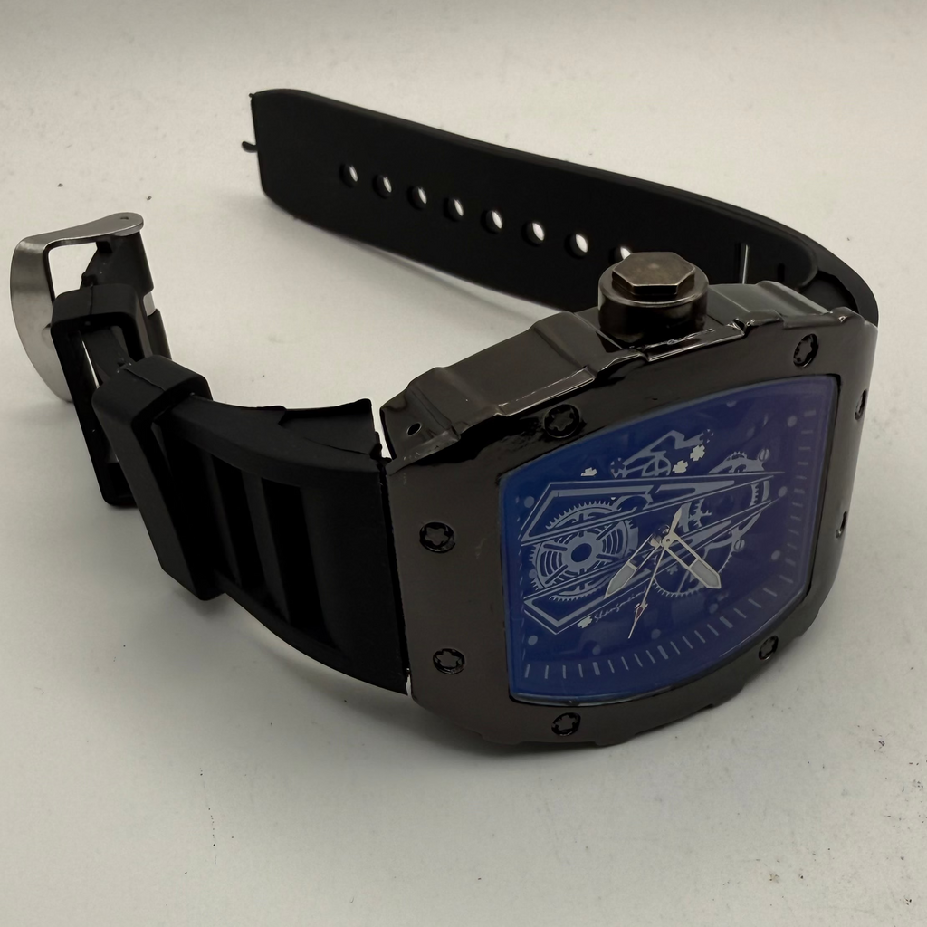 Black Skeleton Style Tonneau Watch – New In Box- £24.99
