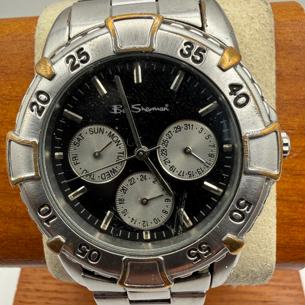 Ben Sherman S100 Multi Function Black Dial Two Tone Stainless Steel Watch (Fully Tested and Working- £20.00