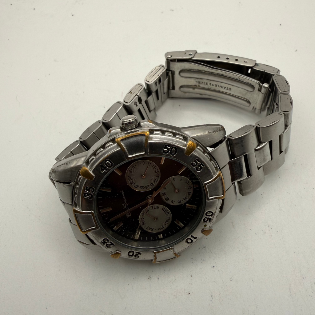 Ben Sherman S100 Multi Function Black Dial Two Tone Stainless Steel Watch (Fully Tested and Working- £20.00