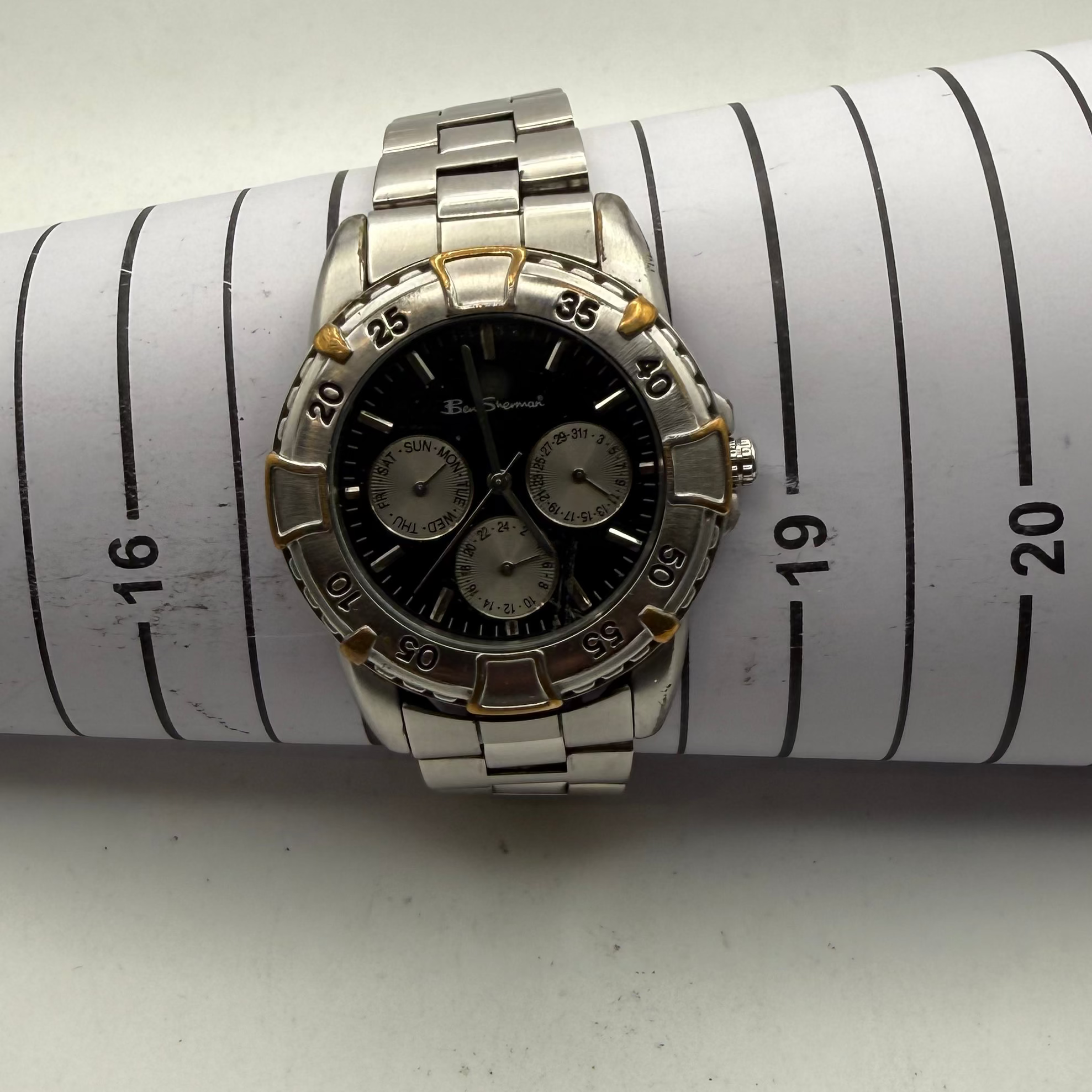 Ben Sherman S100 Multi Function Black Dial Two Tone Stainless Steel Watch (Fully Tested and Working- £20.00