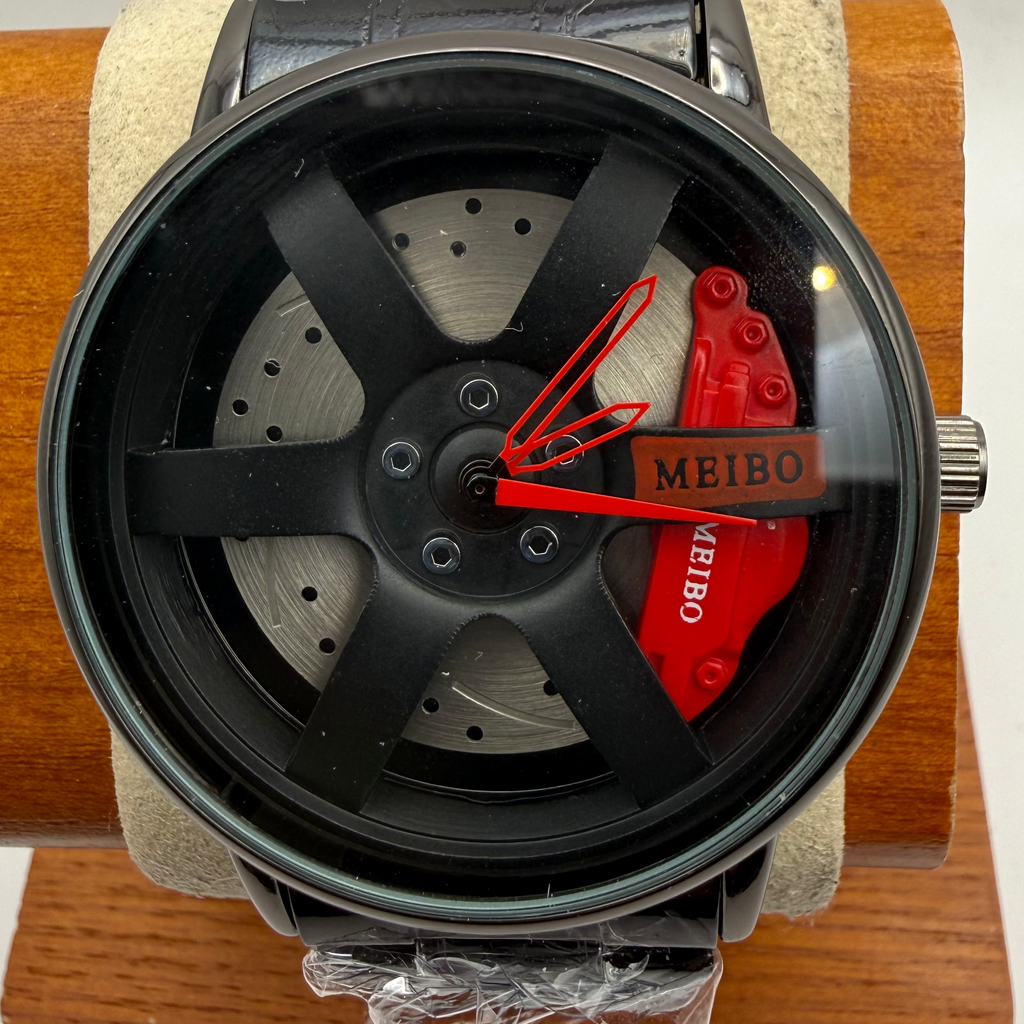 MEIBO Alloy Wheel Design Black Men's Watch 46.5mm (Fully Tested and Working)- £20.00
