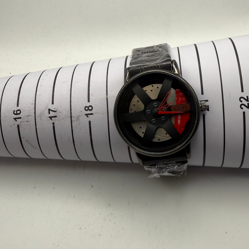 MEIBO Alloy Wheel Design Black Men's Watch 46.5mm (Fully Tested and Working)- £20.00