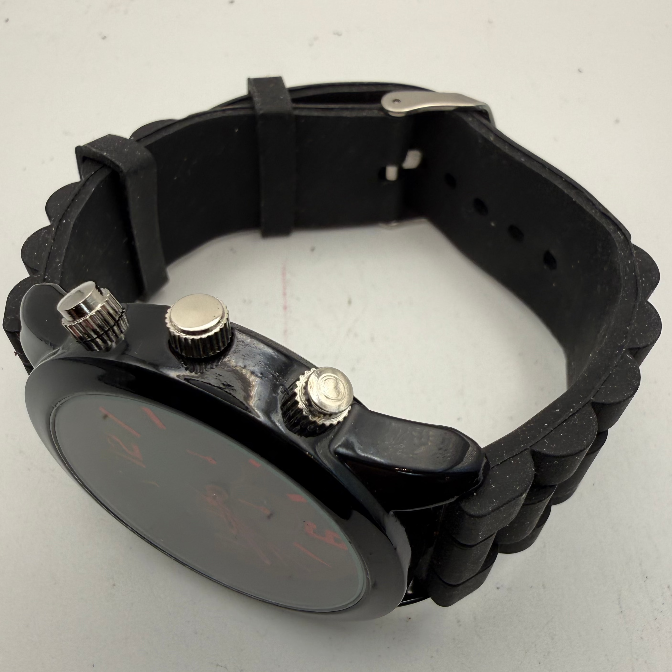 George Black & Red Chronograph-Style Watch £5.00