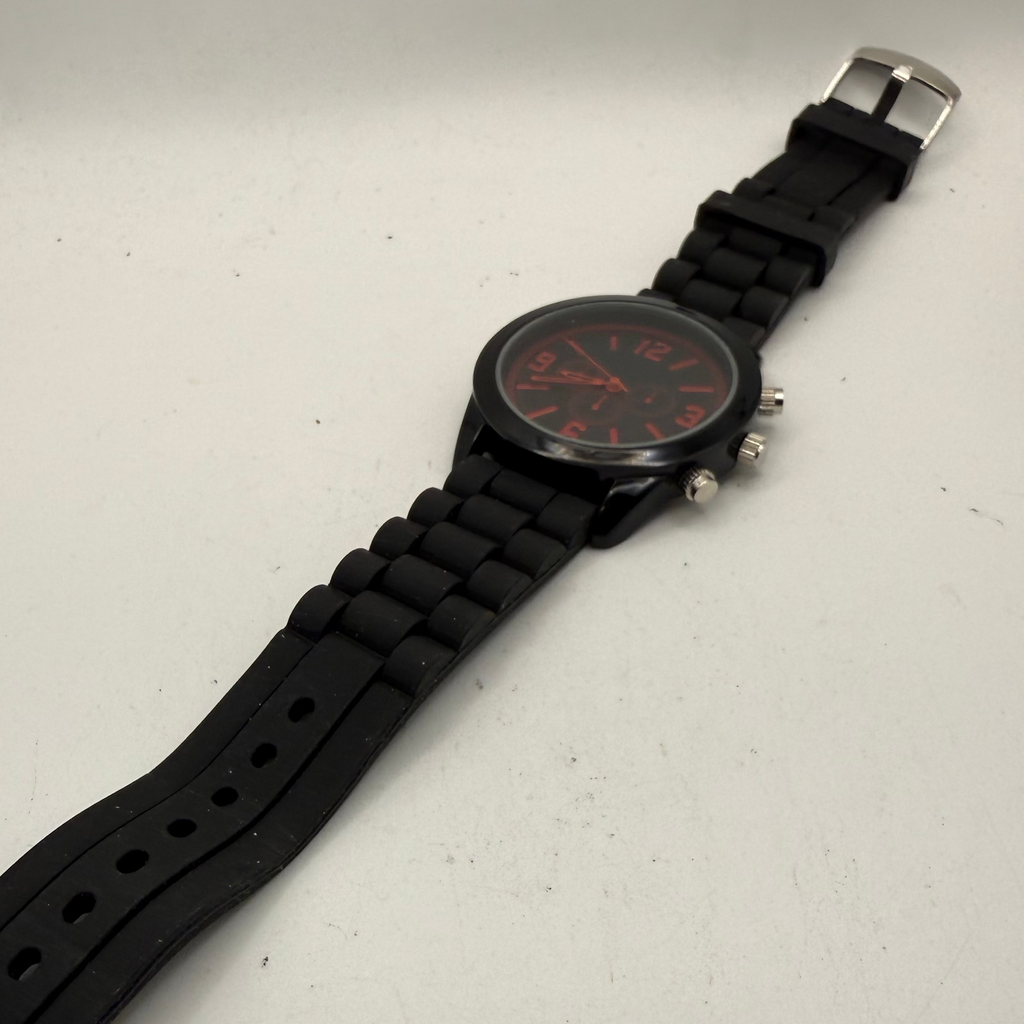 George Black & Red Chronograph-Style Watch £5.00
