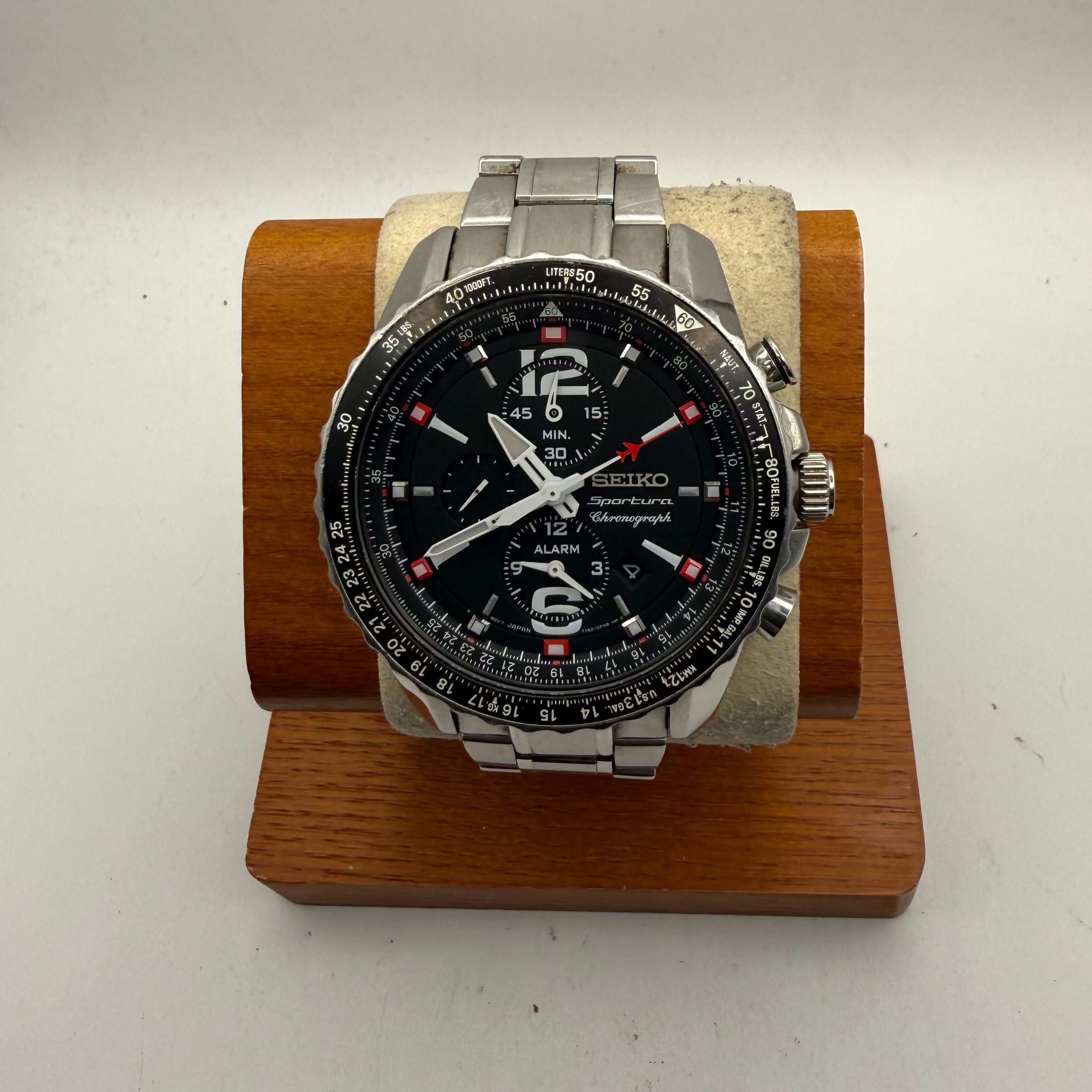 Seiko Sportura 7T62 Alarm Chronograph Black Dial 46mm – April 2004 (Fully Tested and Working)- £160.00