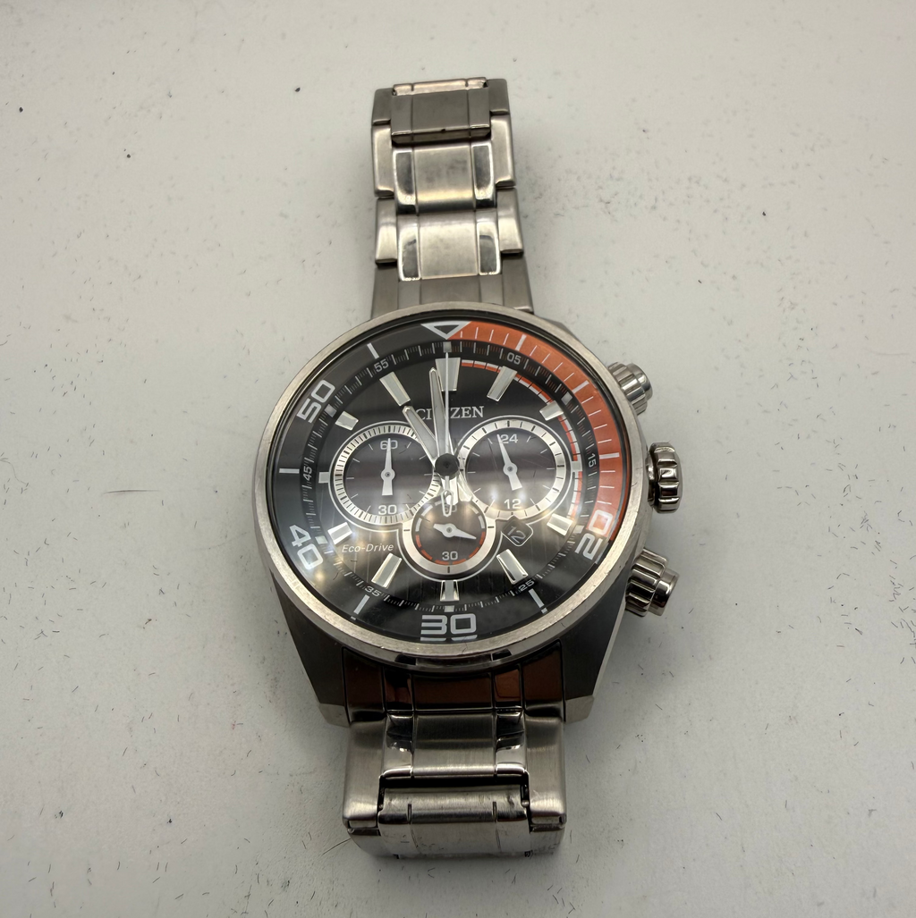 Citizen Eco-Drive Chronograph Black & Orange Dial 48mm Men's Watch (Fully Tested and Working)- £150.00