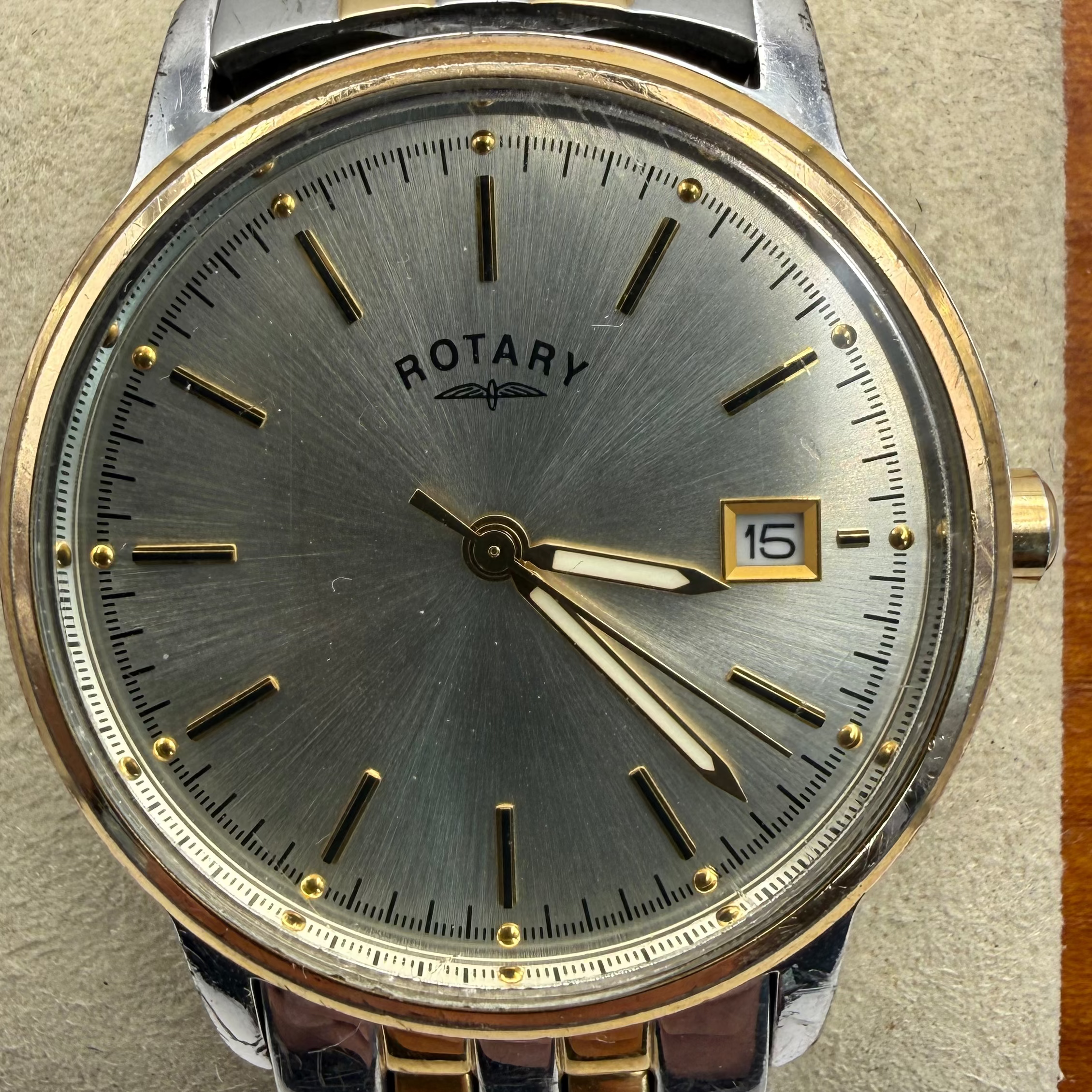 Rotary Two Tone Date Dial Men's Watch 36mm Bracelet Watch (Fully Tested and Working)- £45.00