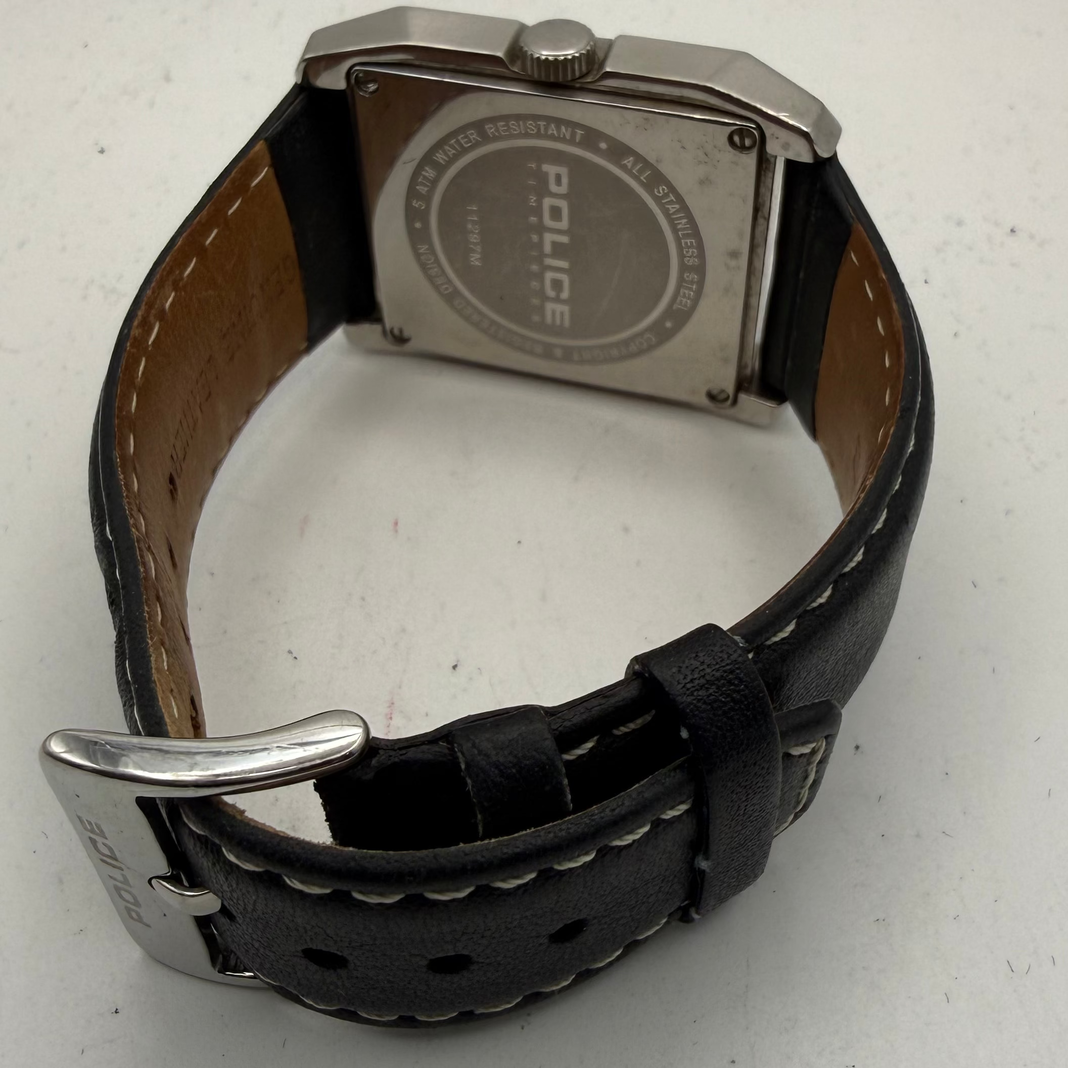Police 11297M Black Dial Rectangular Men's Watch 36.5mm (Fully Tested and Working)- £30.00