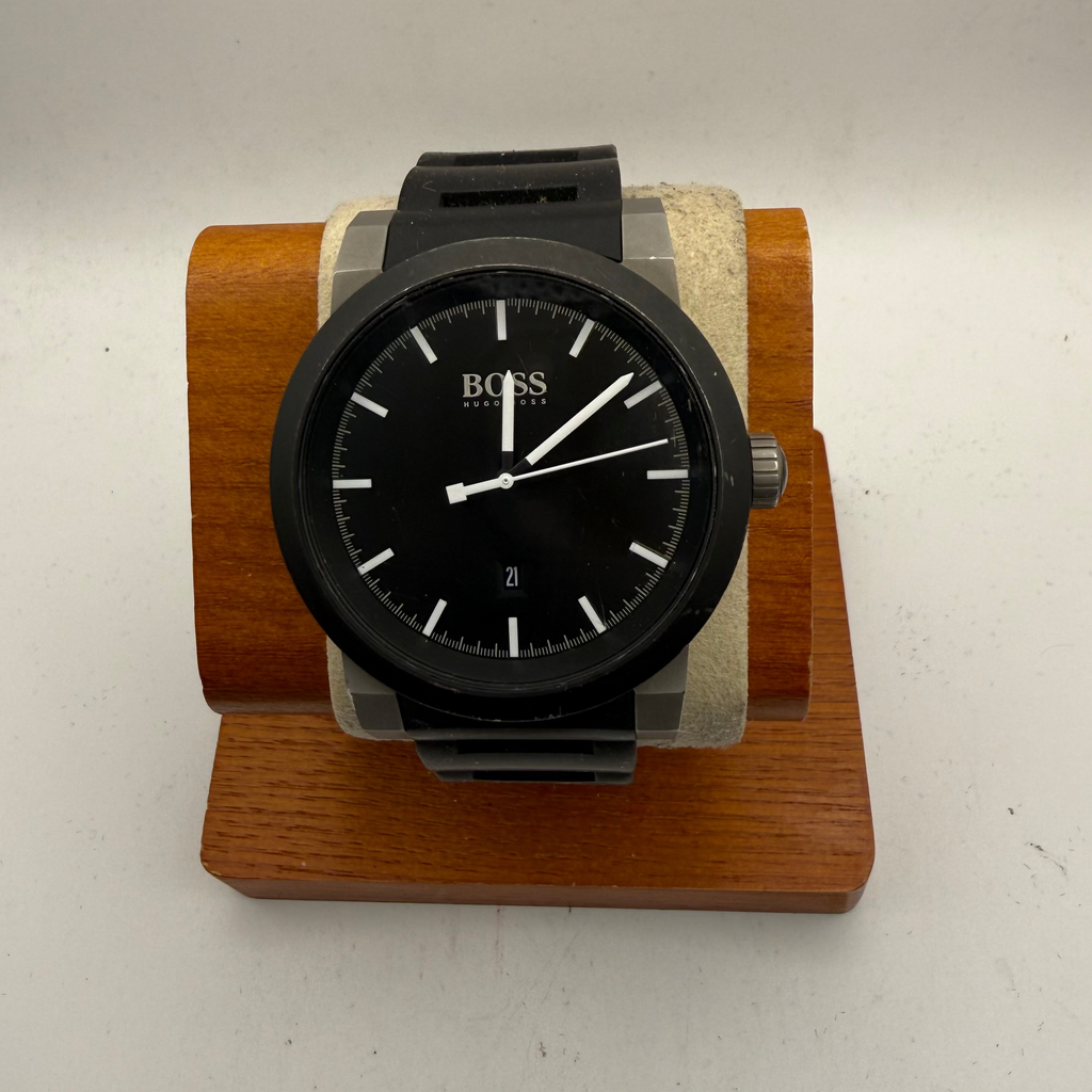 Hugo Boss HB.214.1.34.2607 Black Silicone Strap Watch 48mm (Fully Tested and Working)- £40.00