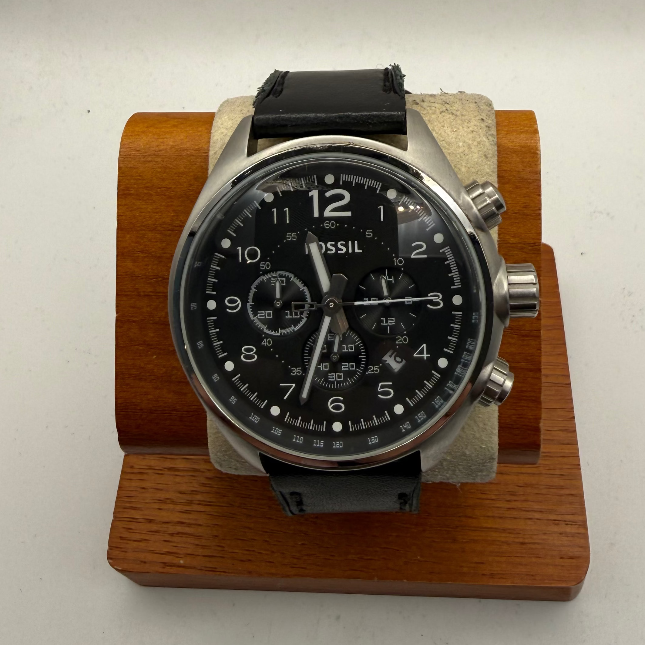 Fossil Chronograph Black Dial Leather Strap Watch CH2801 51mm (Fully Tested and Working)- £45.00