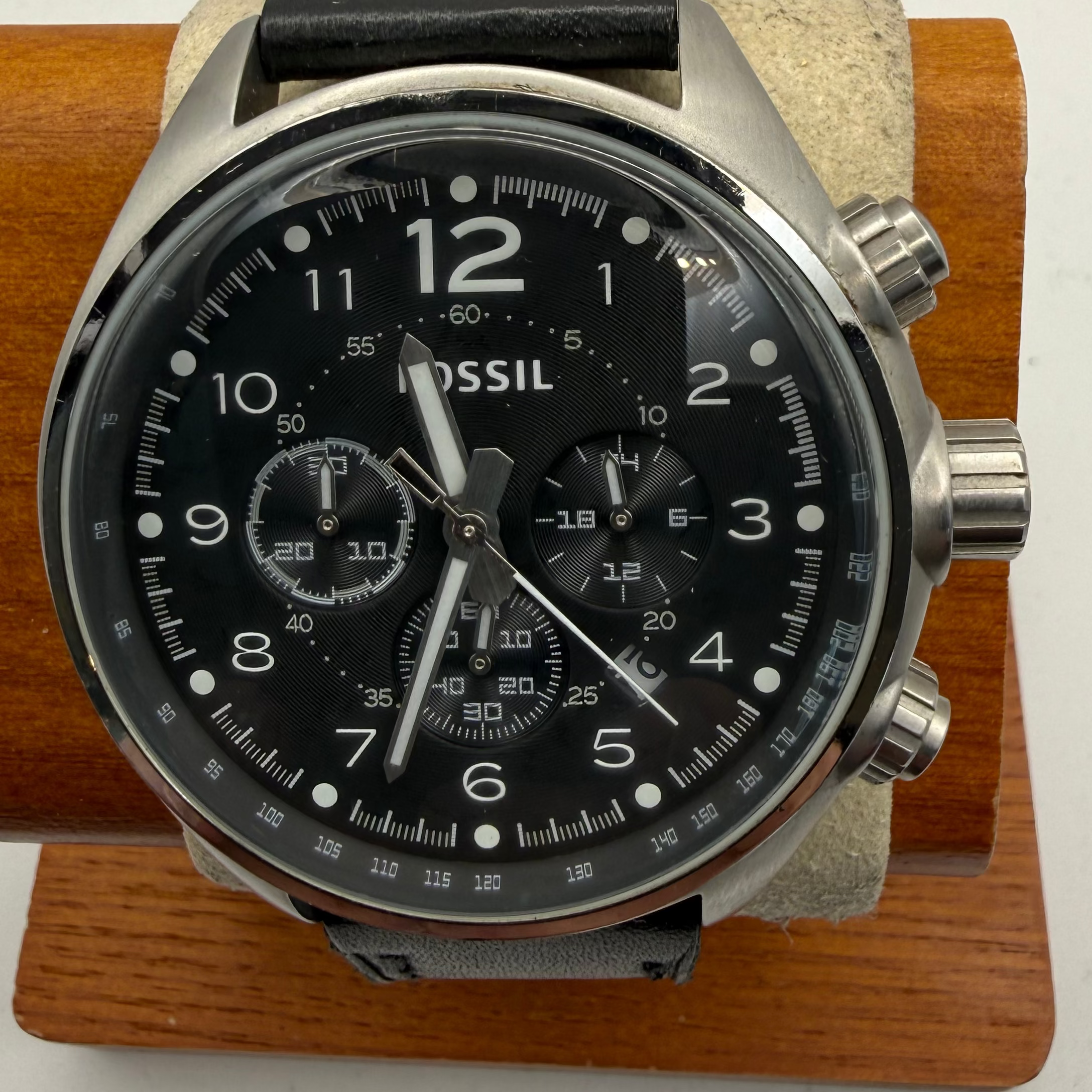 Fossil Chronograph Black Dial Leather Strap Watch CH2801 51mm (Fully Tested and Working)- £45.00