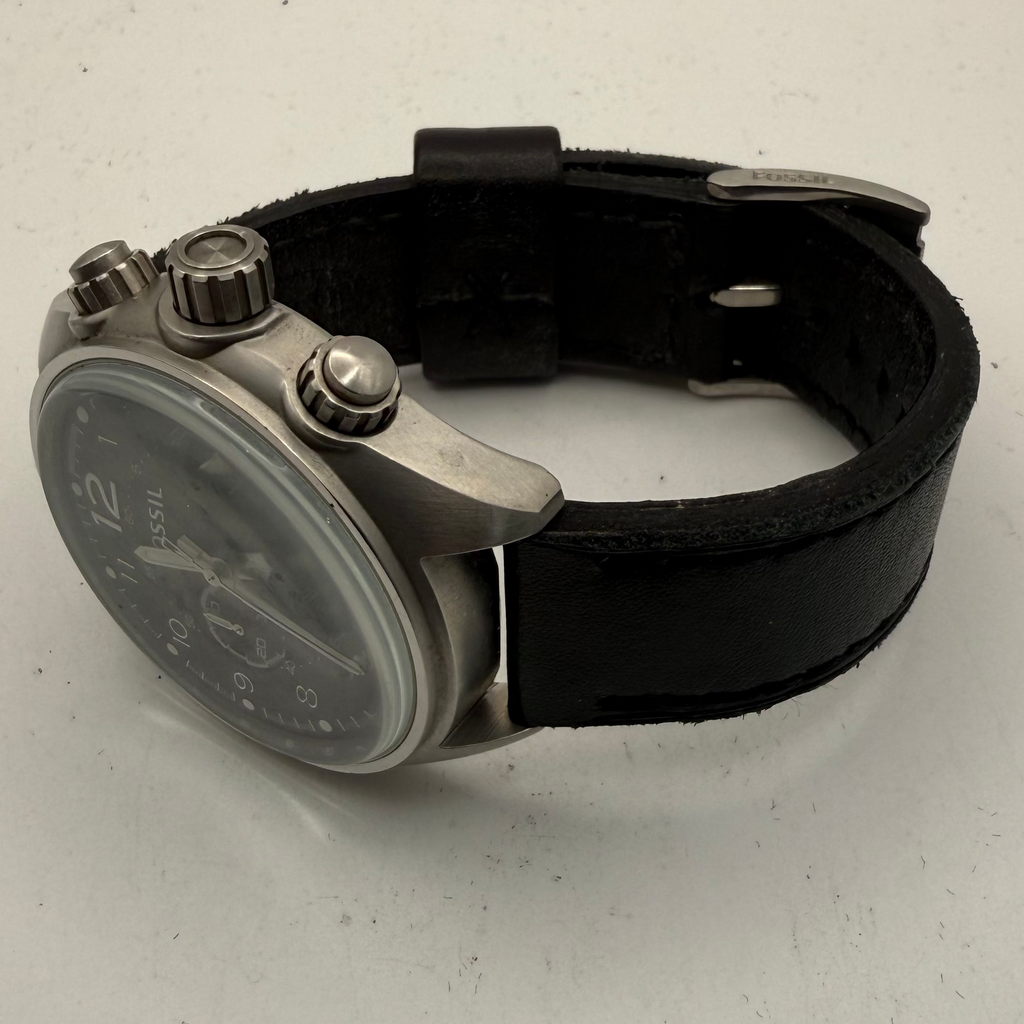Fossil Chronograph Black Dial Leather Strap Watch CH2801 51mm (Fully Tested and Working)- £45.00