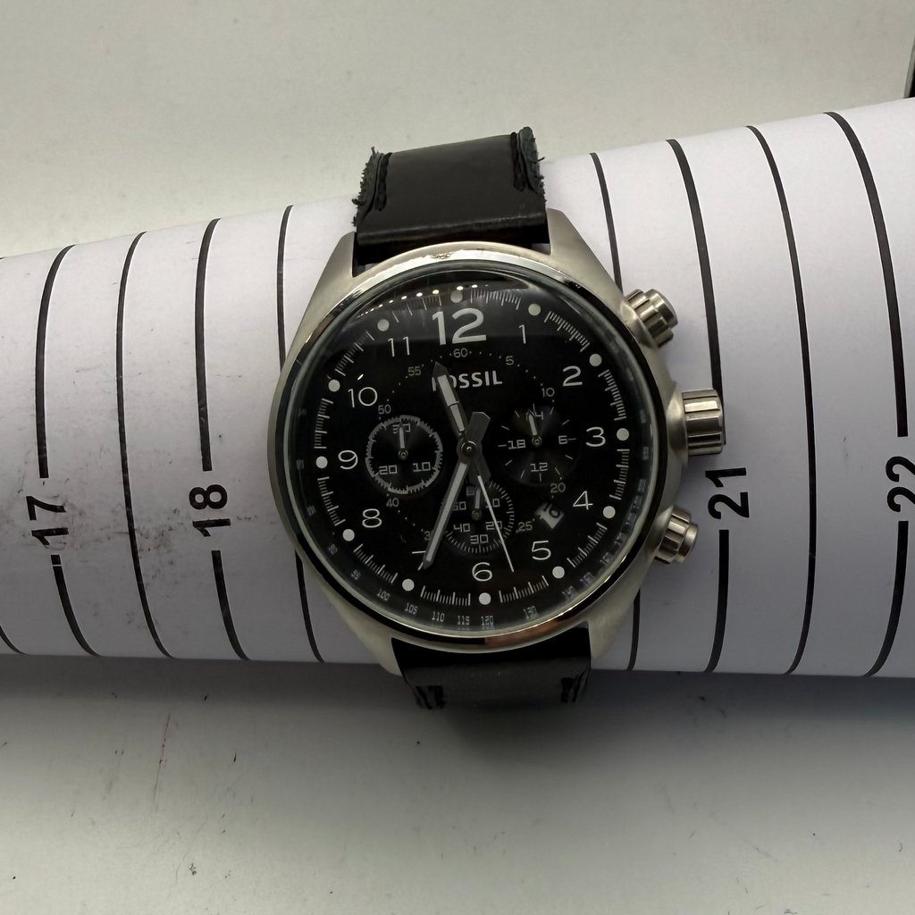Fossil Chronograph Black Dial Leather Strap Watch CH2801 51mm (Fully Tested and Working)- £45.00