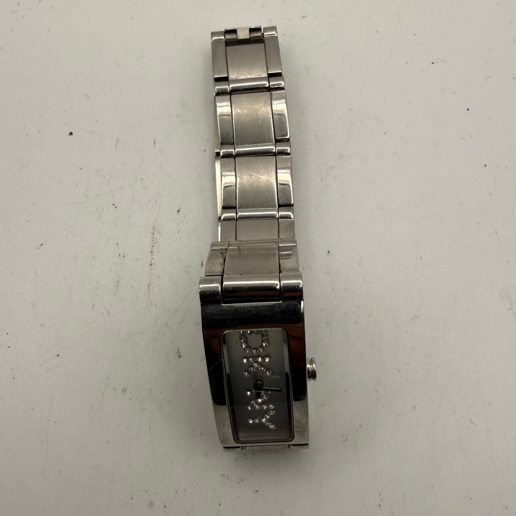 DKNY Ladies Crystal Logo Bracelet Watch Silver Tone 16.5mm (Fully Tested and Working)- £25.00
