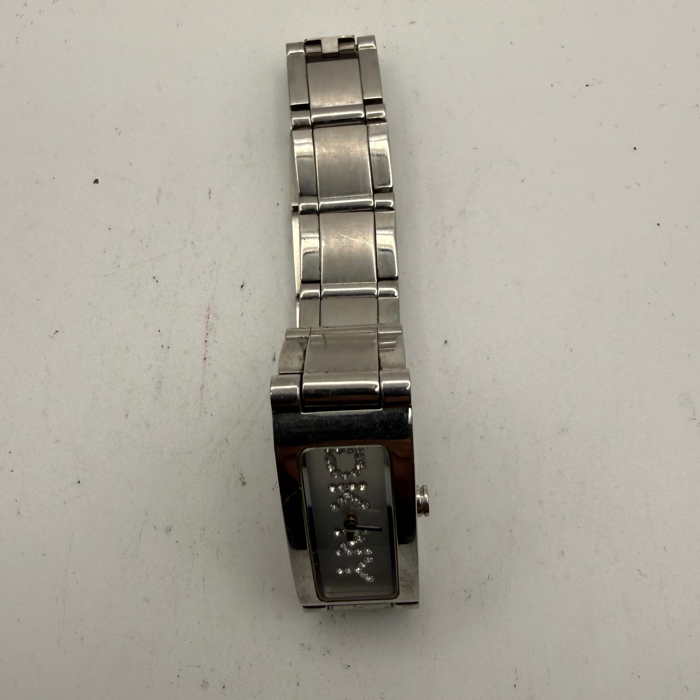 DKNY Ladies Crystal Logo Bracelet Watch Silver Tone 16.5mm (Fully Tested and Working)- £25.00