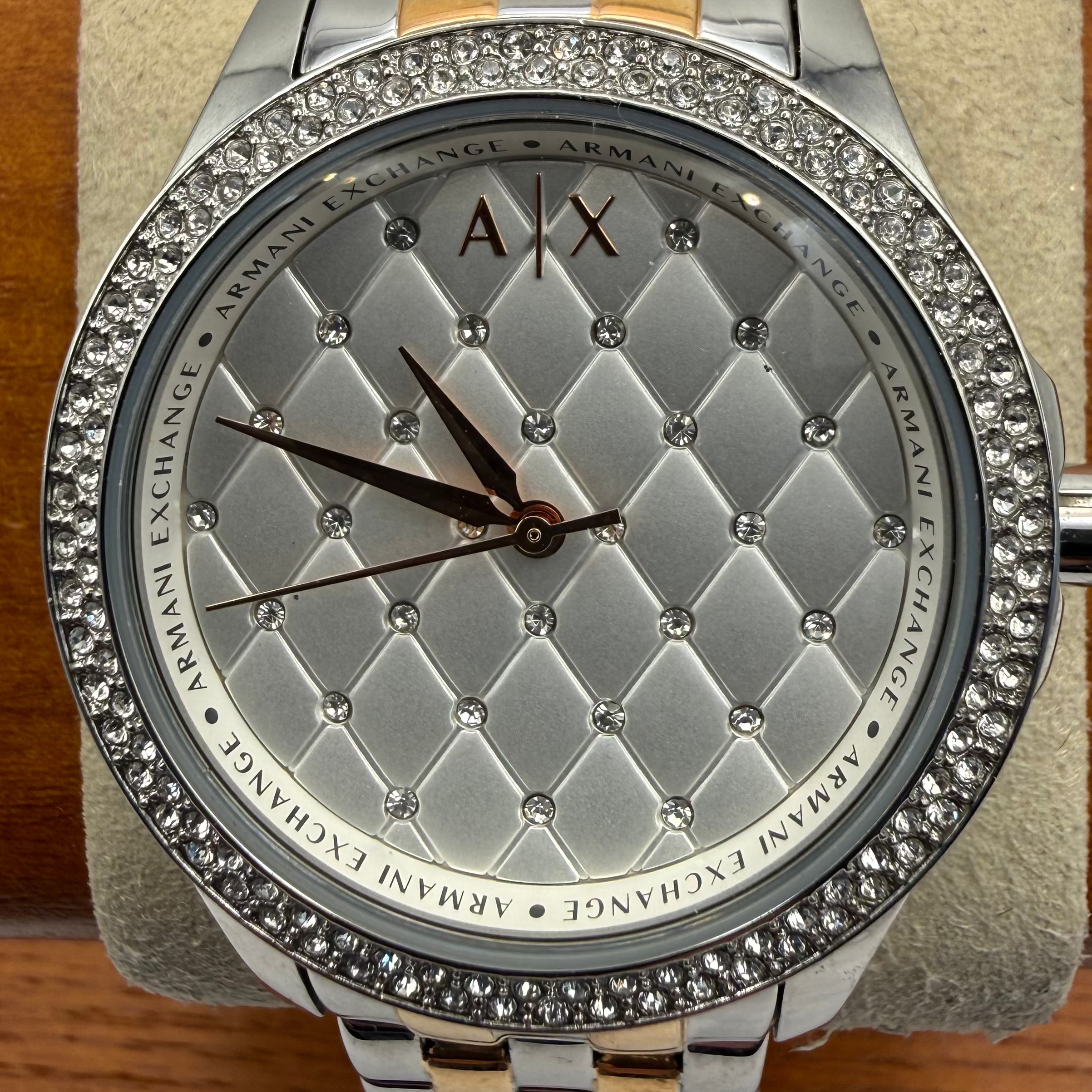 Armani Exchange AX Ladies Crystal Bezel Two Tone Watch 39mm (Fully Tested and Working)- £25.00