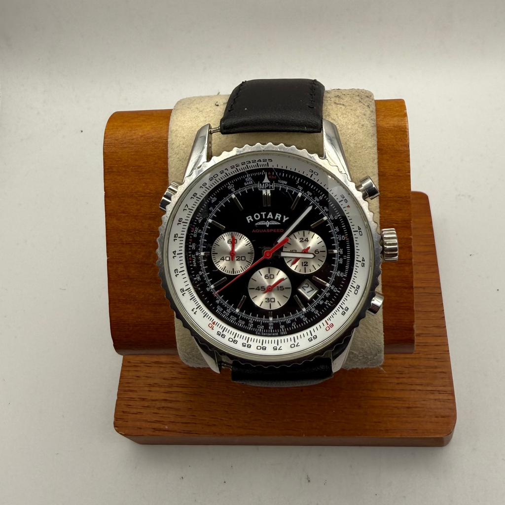Rotary Aquaspeed Chronograph Date Black Dial 46mm Watch (Fully Tested and Working)- £70.00