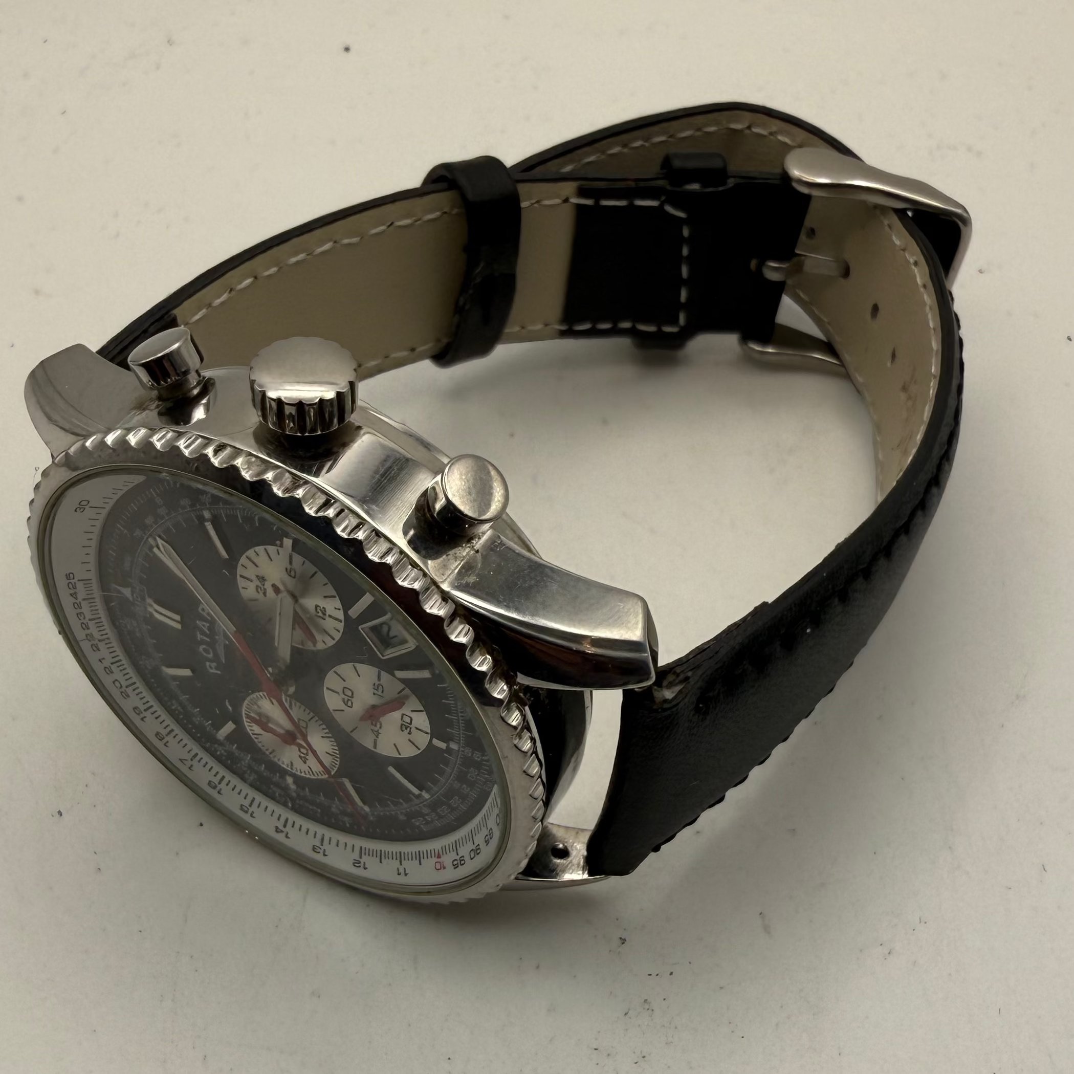 Rotary Aquaspeed Chronograph Date Black Dial 46mm Watch (Fully Tested and Working)- £70.00