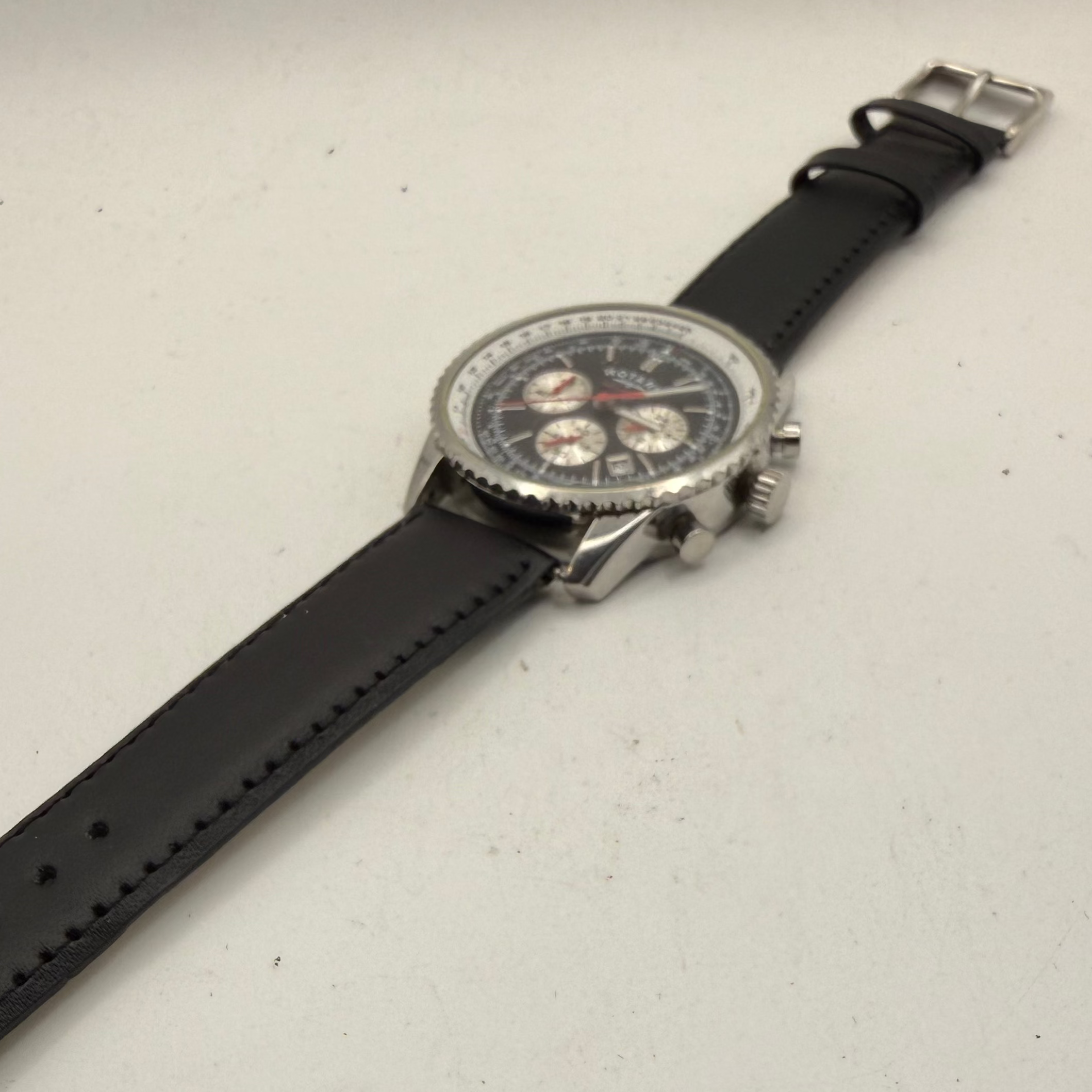 Rotary Aquaspeed Chronograph Date Black Dial 46mm Watch (Fully Tested and Working)- £70.00