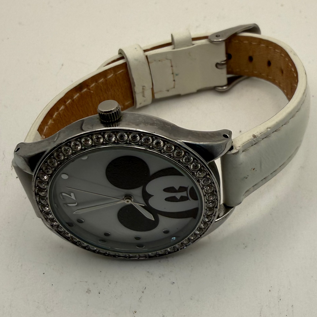Disney Mickey Mouse Crystal Bezel White Dial Watch MK5596UK (Fully Tested and Working)-= £20.00