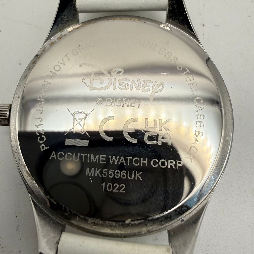 Disney Mickey Mouse Crystal Bezel White Dial Watch MK5596UK (Fully Tested and Working)-= £20.00