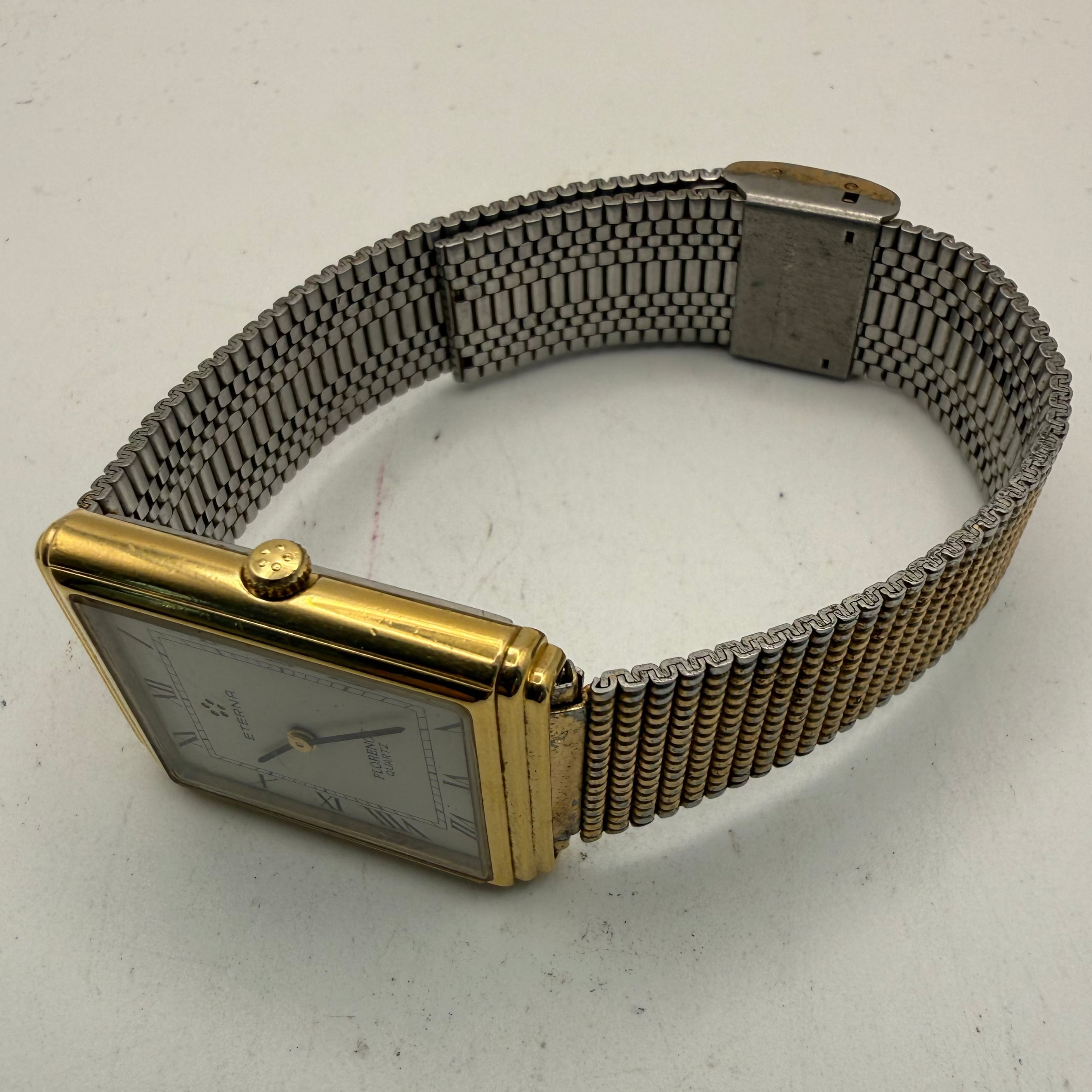 Eterna Florence Quartz Swiss Made Vintage Gold Tone Tank Watch 27mm (Fully Tested and Working)- £40.00