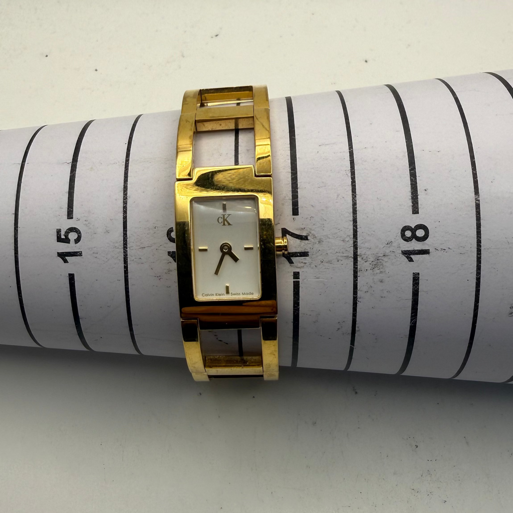 Calvin Klein CK Swiss Made Gold Tone Ladies Watch 20mm (Fully Tested and Working)- £25.00