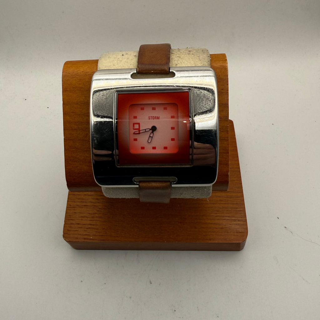 Storm Extatia Red Dial Leather Strap Watch (Fully Tested and Working)- £25.00